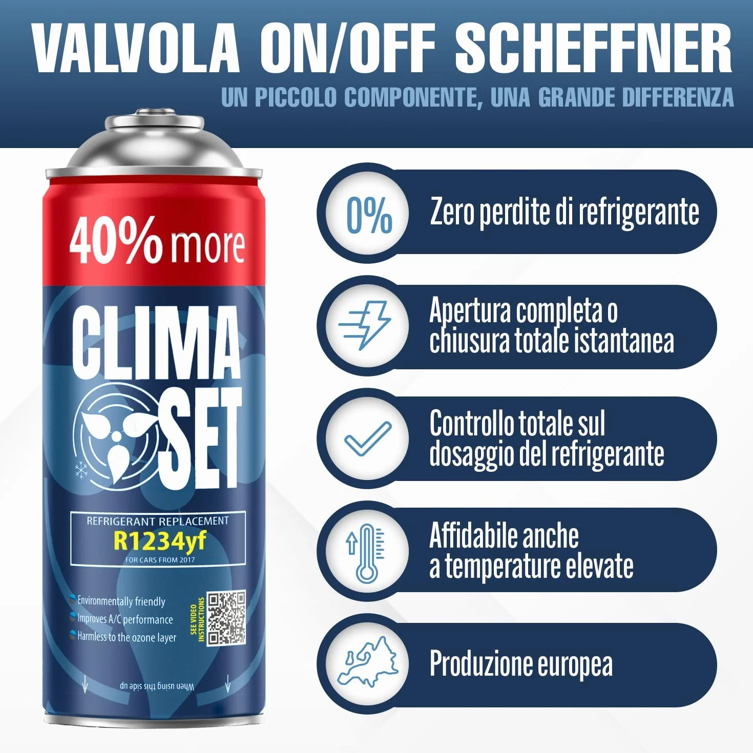 ClimaSet R1234yf Gaz di ricambio refrigerante condizionatore auto 235 g tubo manometro adattatore