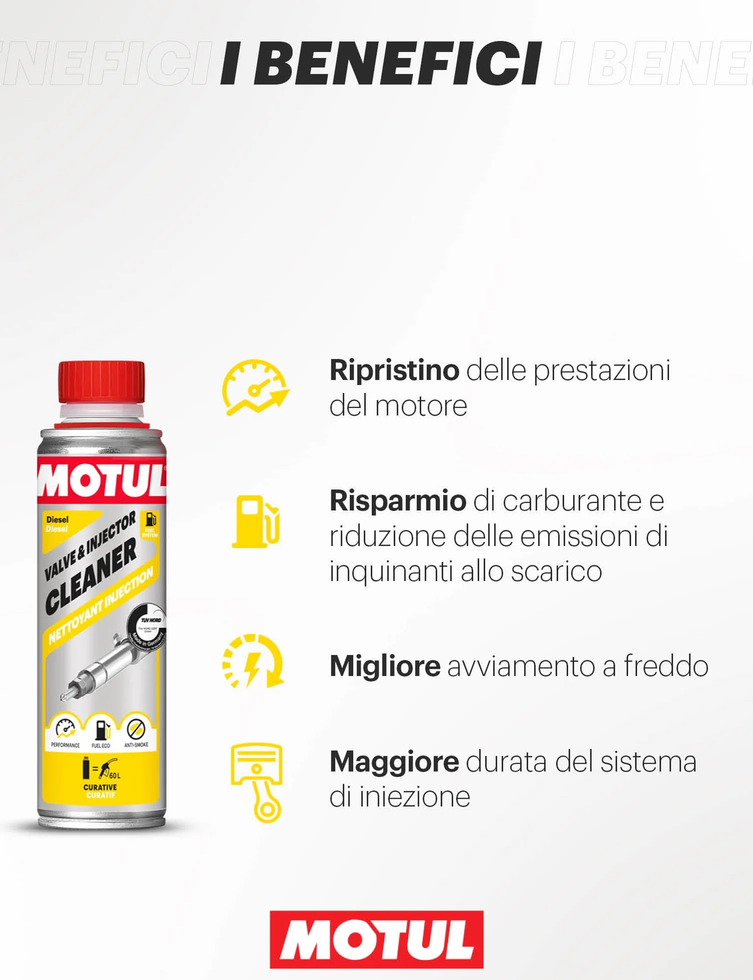 Motul Detergente Iniettori Diesel Additivo Curativo per Motori a Diesel 300 ml