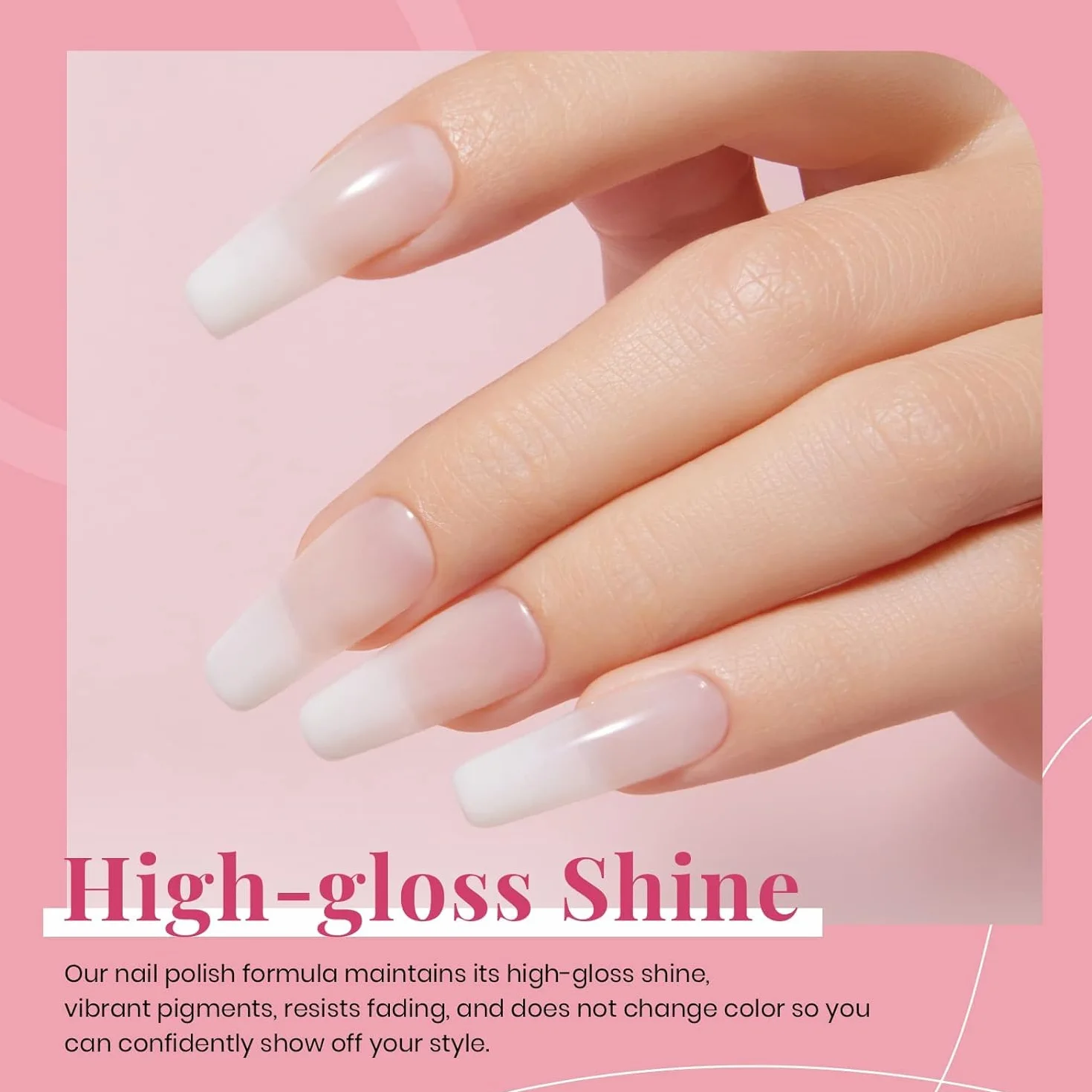 Vishine Smalto gel bianco latte colore naturale nude traslucido per manicure francese Soak Off UV Clear Coat 8 ml