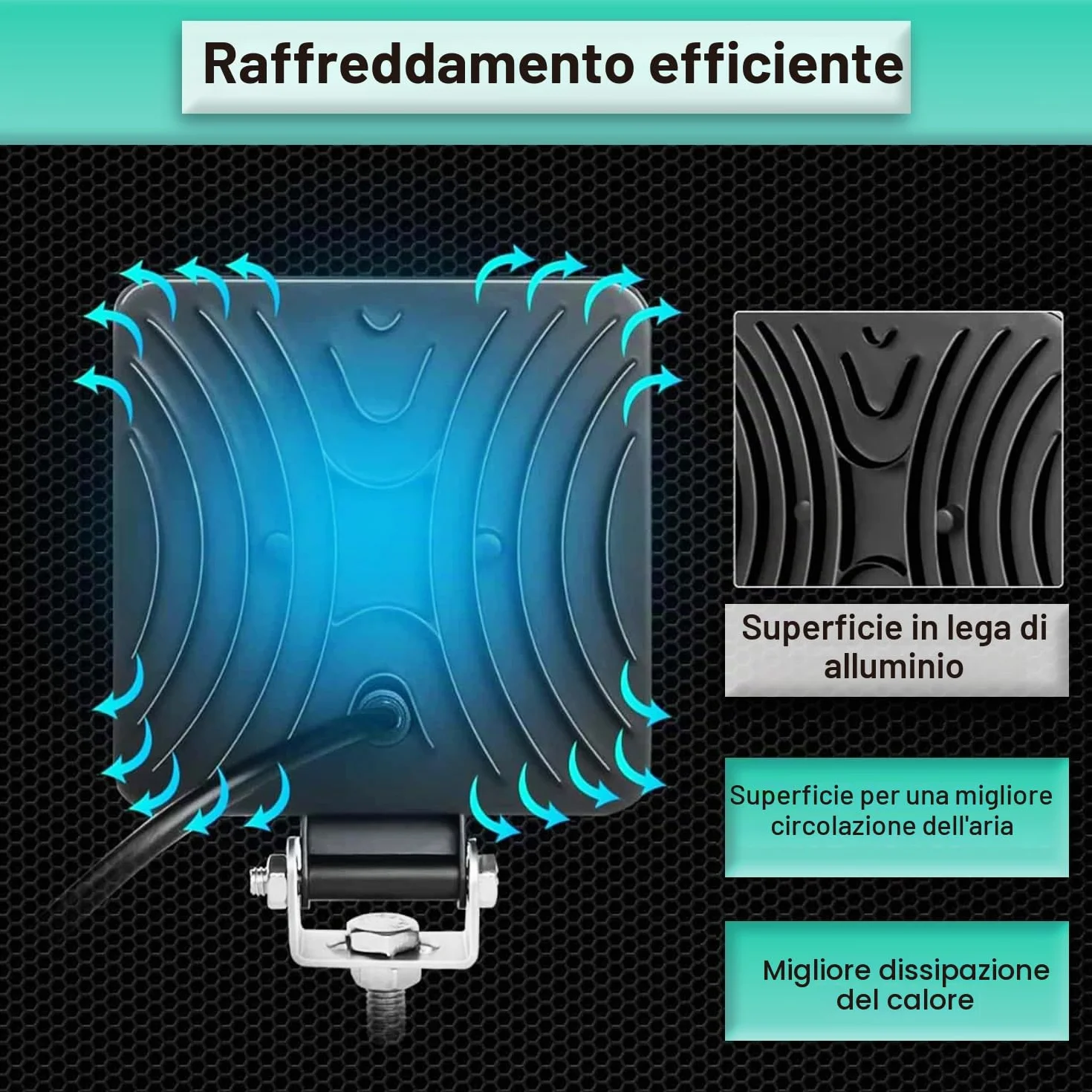 Fari LED trattore 12V 48W IP67 6500K 16 LED 2 sztuki aluminiowe ABS