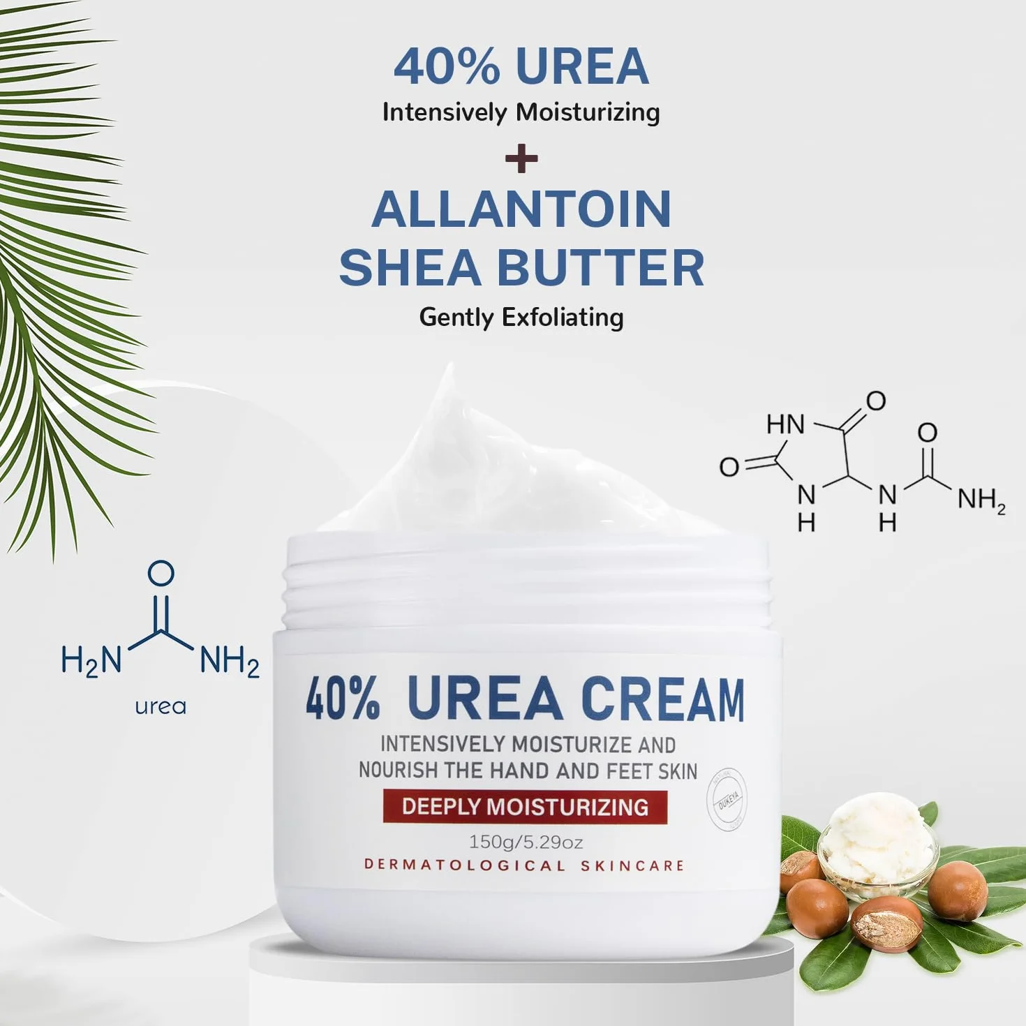 OUKEYA Crema all'Urea al 40% per Piedi Secca e Screpolata, Lozione Massima Forza 150 g