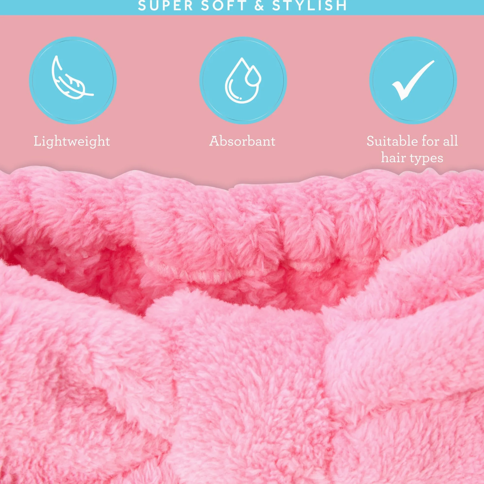 Bliss Fascia da donna per spa – Confezione da 2 fasce in microfibra per lavare il viso, la cura della pelle, il trucco e la fascia per capelli disordinata, accessori per capelli da doccia per donne
