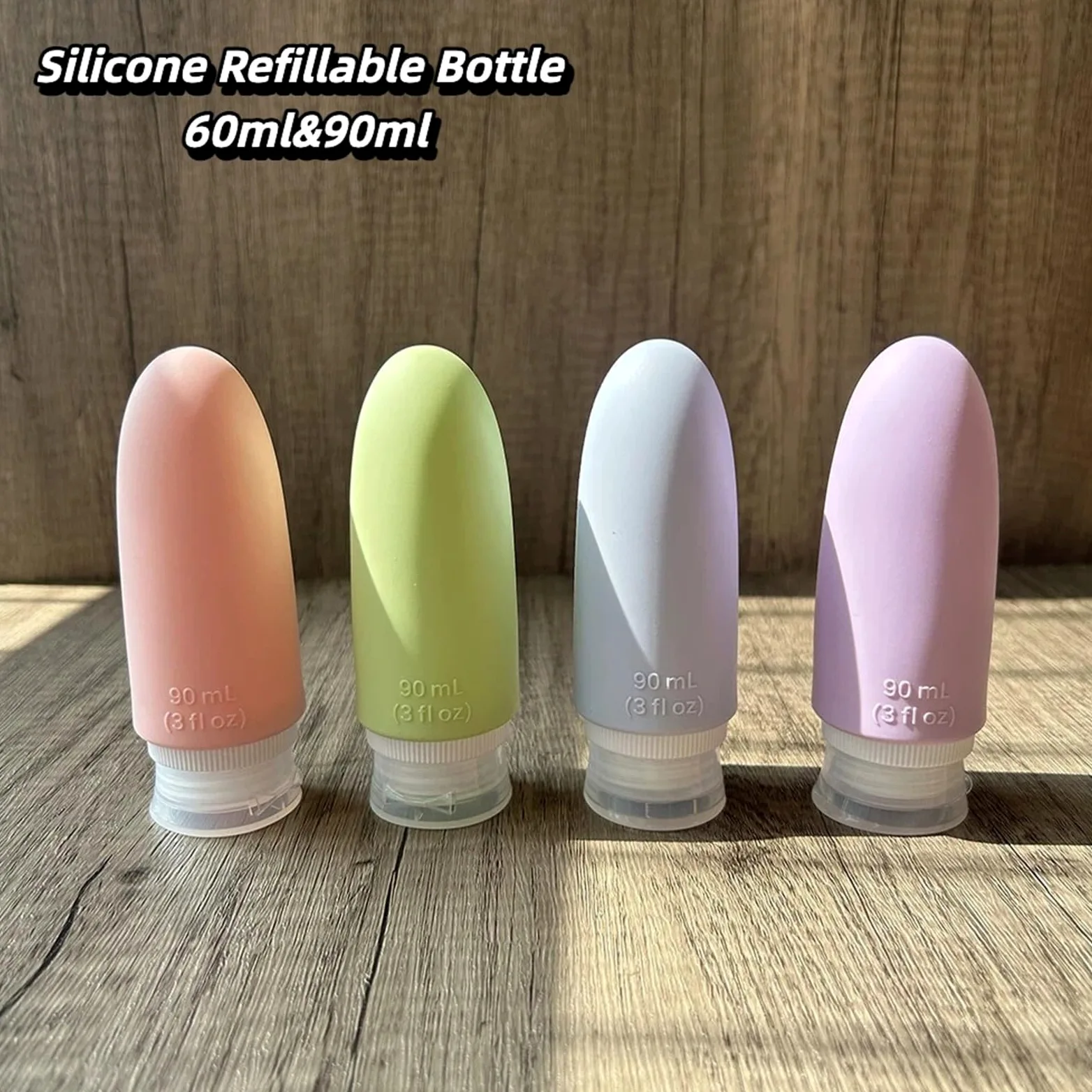 Set di bottiglie da viaggio 8 pezzi Per Shampoo, Lozione | Silicone comprimibile a prova di perdite for articoli da toeletta, viaggio ricaricabile for balsamo(Blue,60ml)