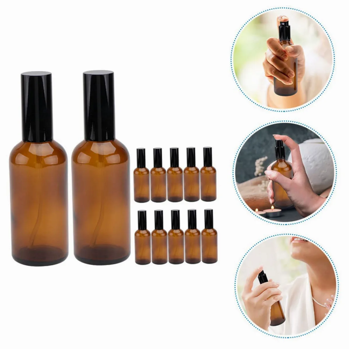 Flaconi Spray per Oli Essenziali 30ml in Vetro, 12 Pezzi | Ricaricabili e Riutilizzabili, Resistenti All'usura, per Viaggio e Trasferta