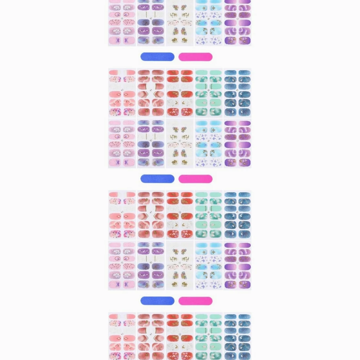 CALLARON 3 Set Adesivi per Unghie Gradiente con Decorazioni Stickers per Nail Art per Unghie Femminili Facili Applicare e Personalizzare