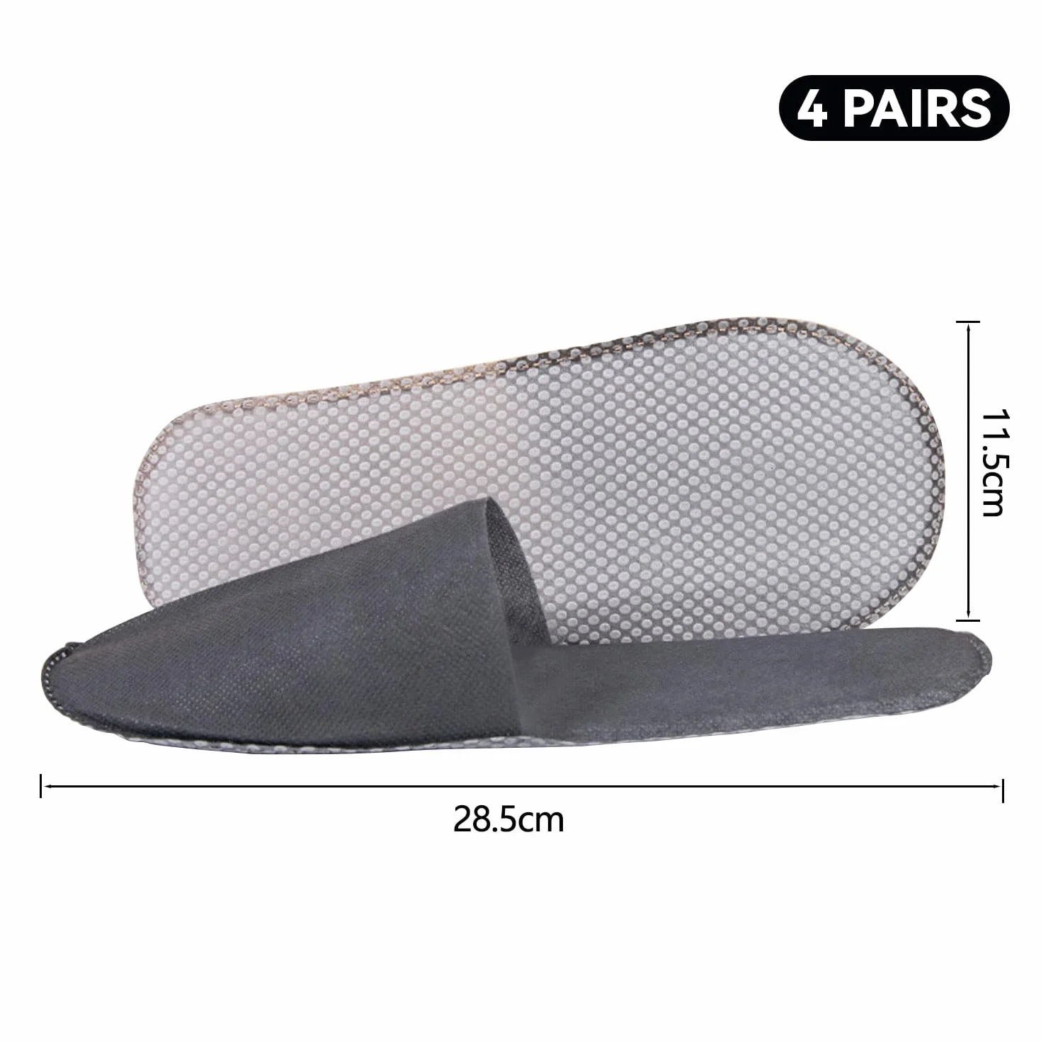 Usa e Getta Antiscivolo, D'albergo, Chiuse, Monouso Ospiti, Confortevoli, Unisex, Lavabili, Misura Universale, per Ospiti di Hotel, Feste, 4 paia