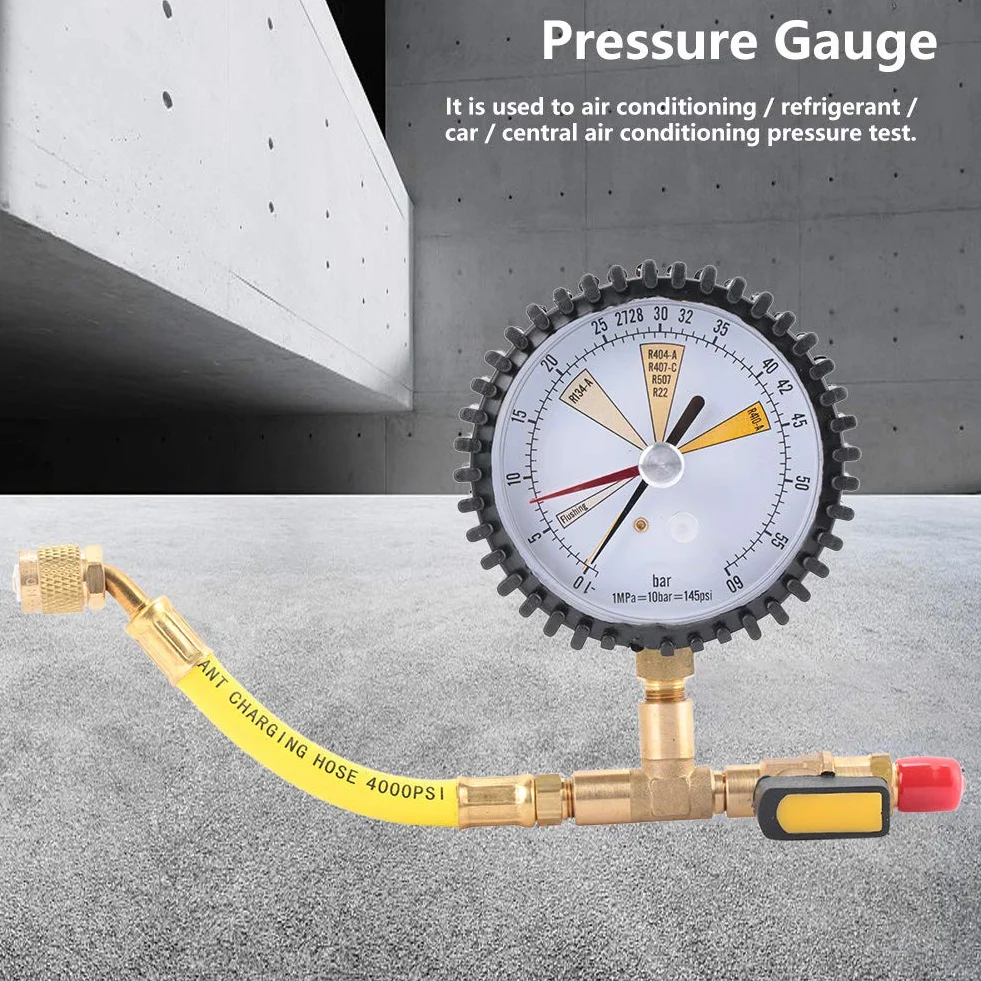 Manometro Azoto 0-60 Bar Gas Refrigerante R134a R22 R407C R410A Strumento Test Pressione