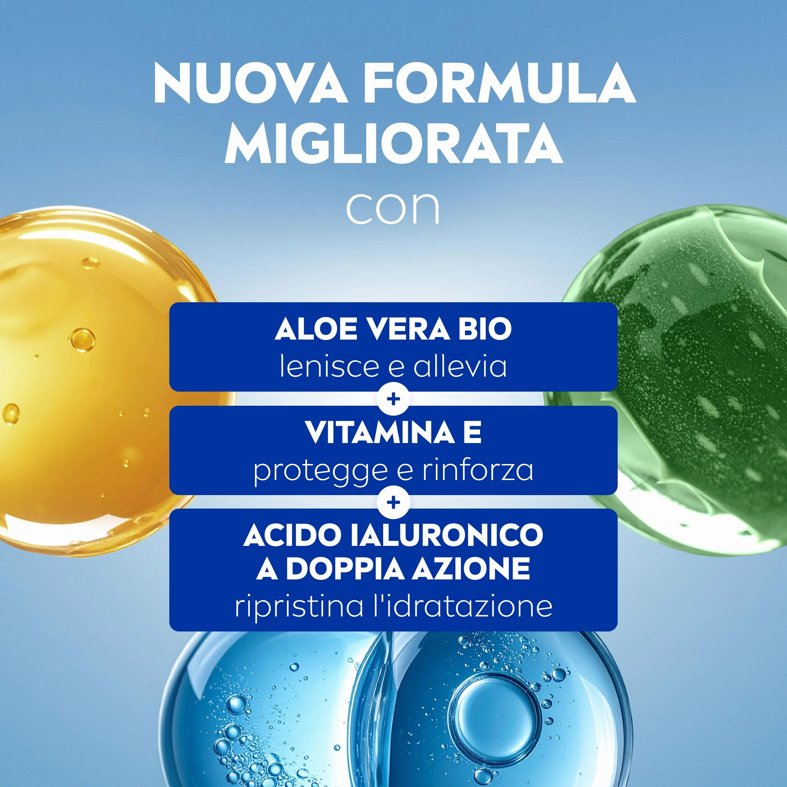 NIVEA SUN Siero Doposole 100 ml, Aftersun con Aloe Vera Bio, Vitamina E e Acido Ialuronico