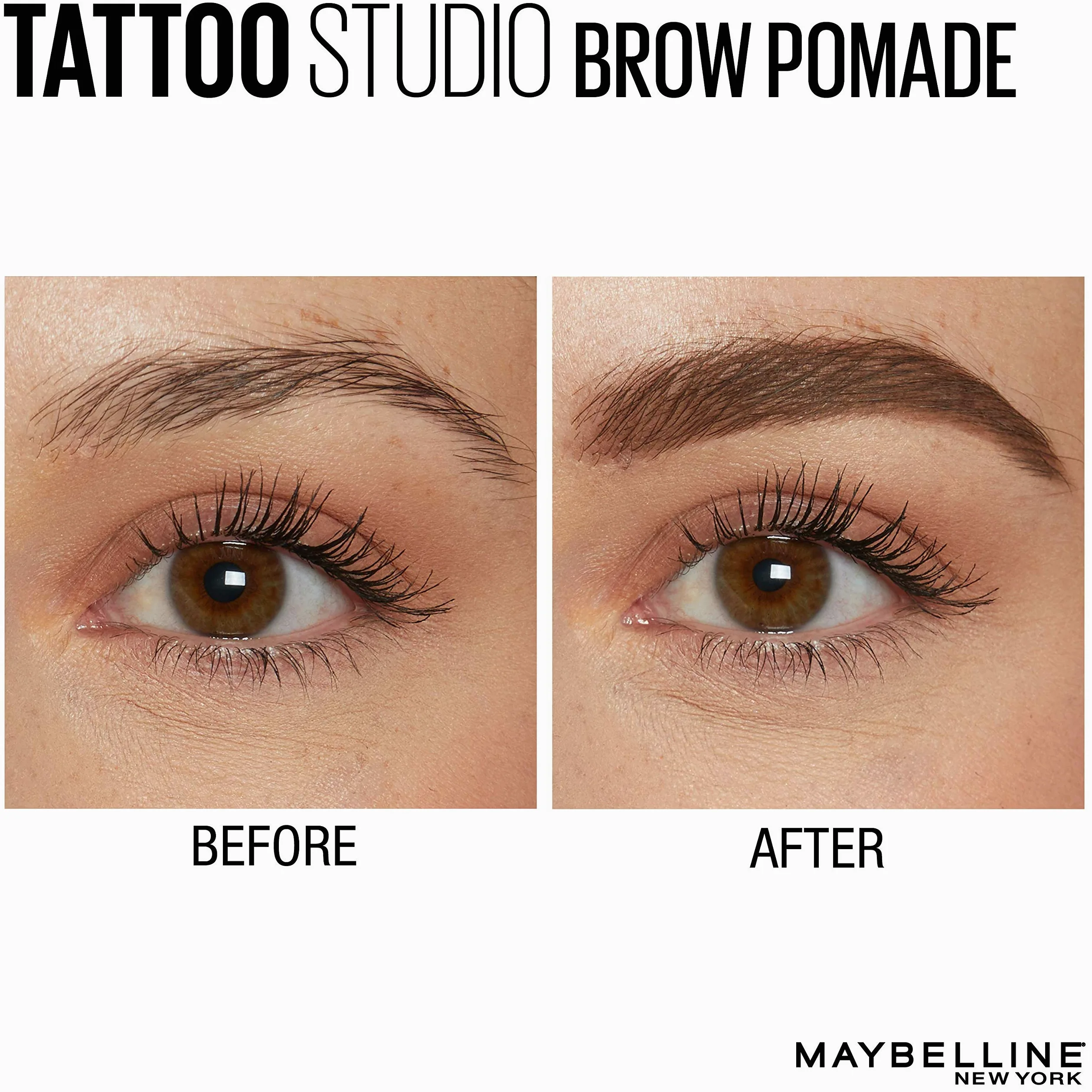 MAYBELLINE - TattooStudio Brow Pomade Sopracciglia Trucco Medio Marrone - 0,106 oz (3 g)