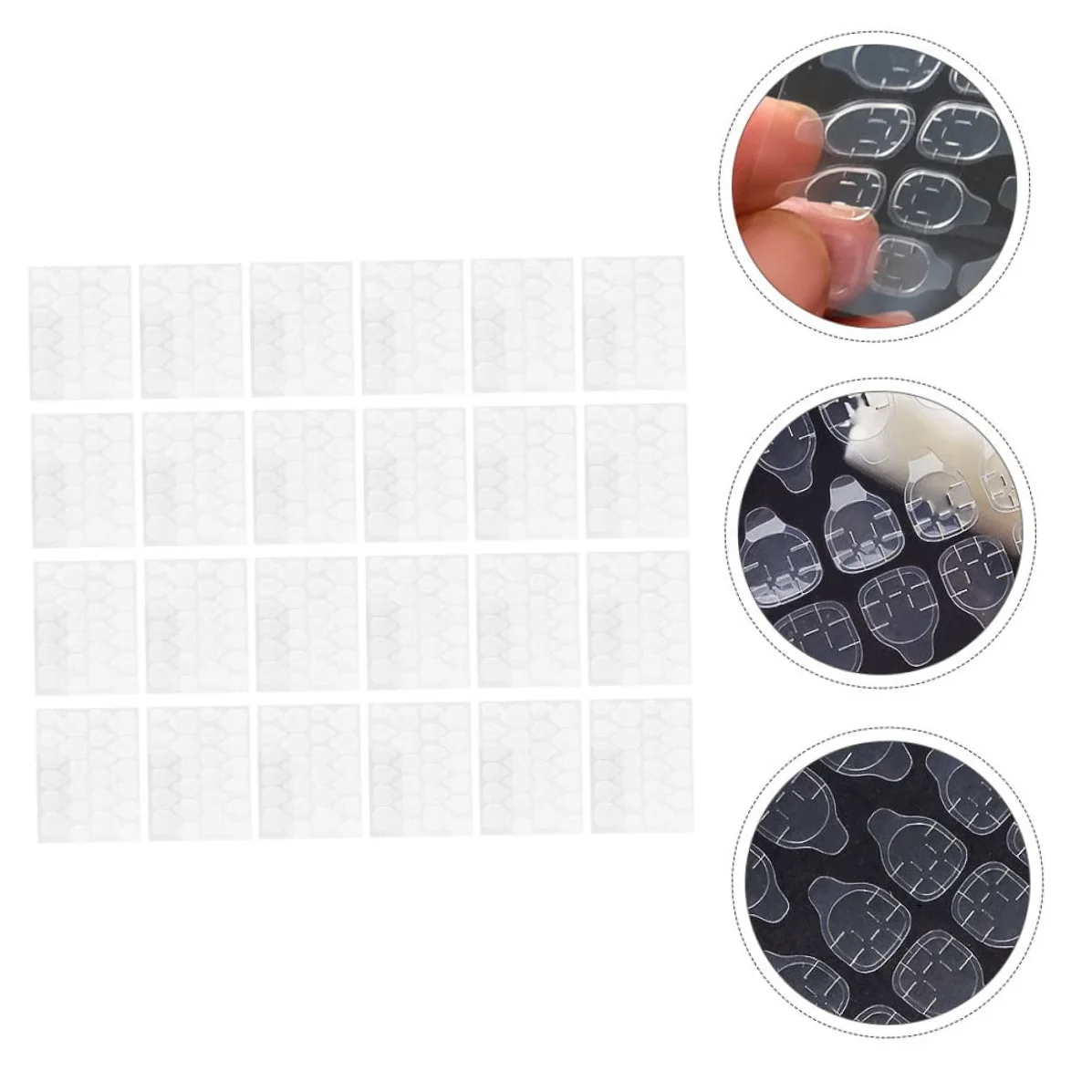 Healeved 160fogli Colla Gel Per Unghie Finti Adesivi Doppia Faccia Trasparenti Per Manicure Strisce Adesive Per Unghie Kit Per Nail Art Per Eventi e Feste