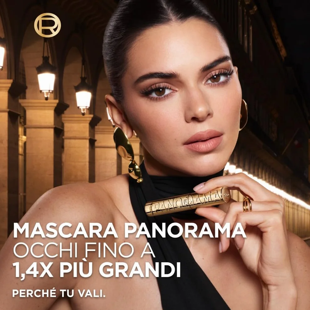 L'Oréal Paris Mascara Volumizzante Panorama by Volume Million Lashes, Nero, 5% Stretchflex Complex, Adatto a Occhi Sensibili