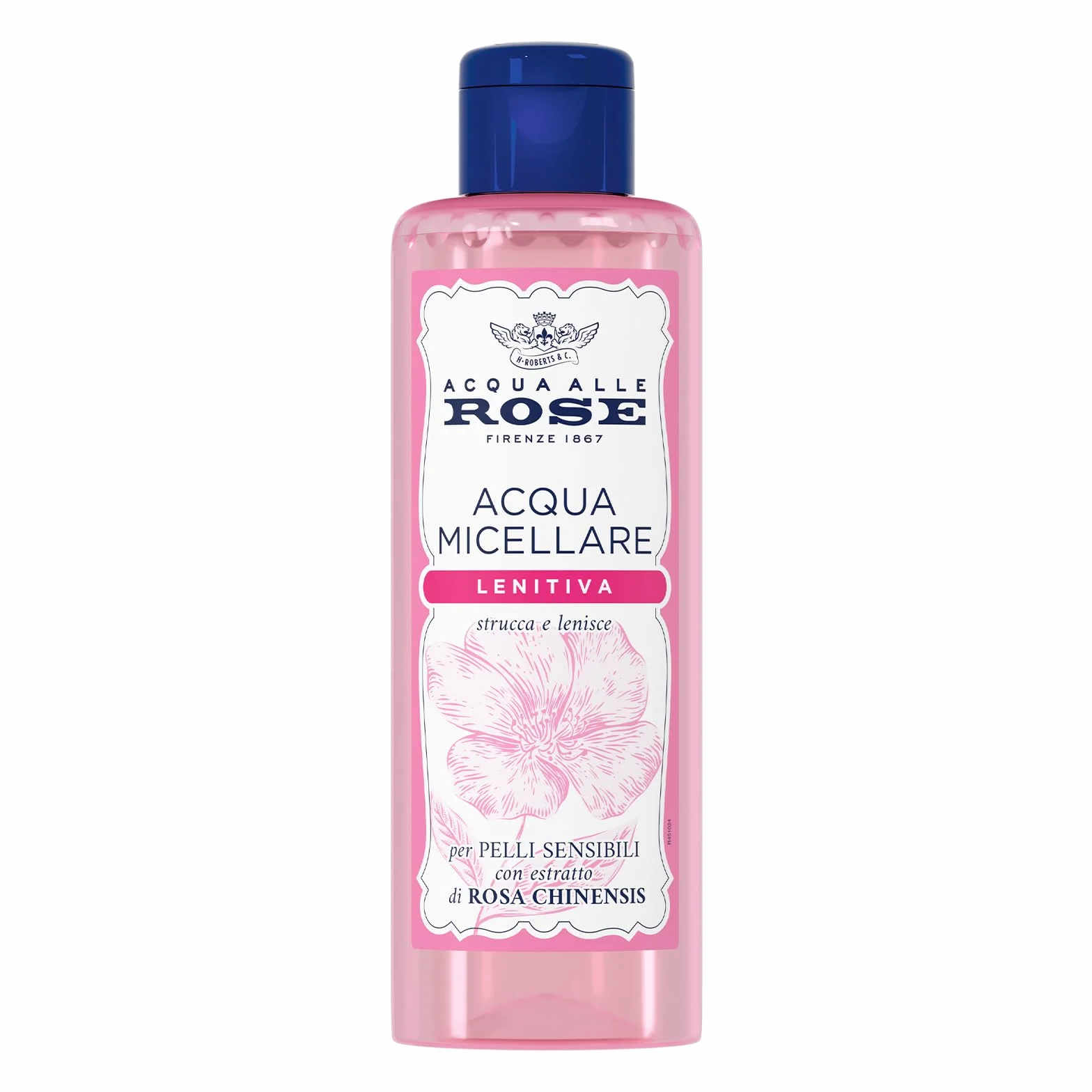 Acqua alle Rose Acqua Micellare Lenitiva per Pelli Sensibili, Detergente e Struccante Delicato Viso, Occhi, Labbra, 200 ml