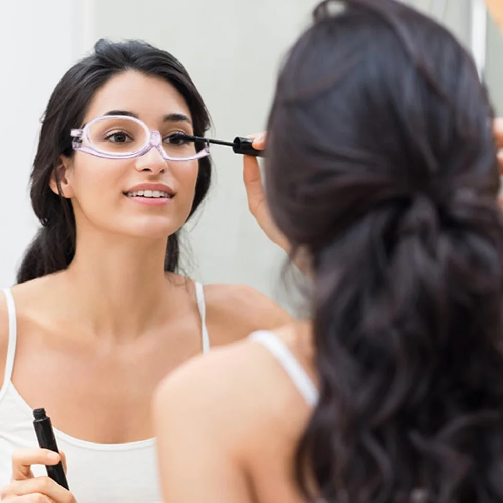 Occhiale Monolente per il Trucco Occhiali da Trucco Rotanti e Pieghevoli con Lente Reversibile +2.50 Donna