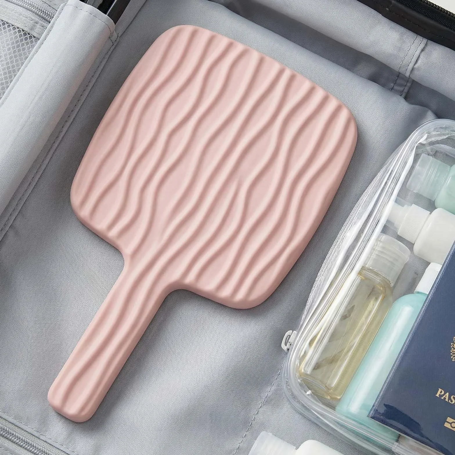 Specchio a Mano con Manico Professionale Specchio Portatile da Barbiere con Maniglia Ergonomica Bianco