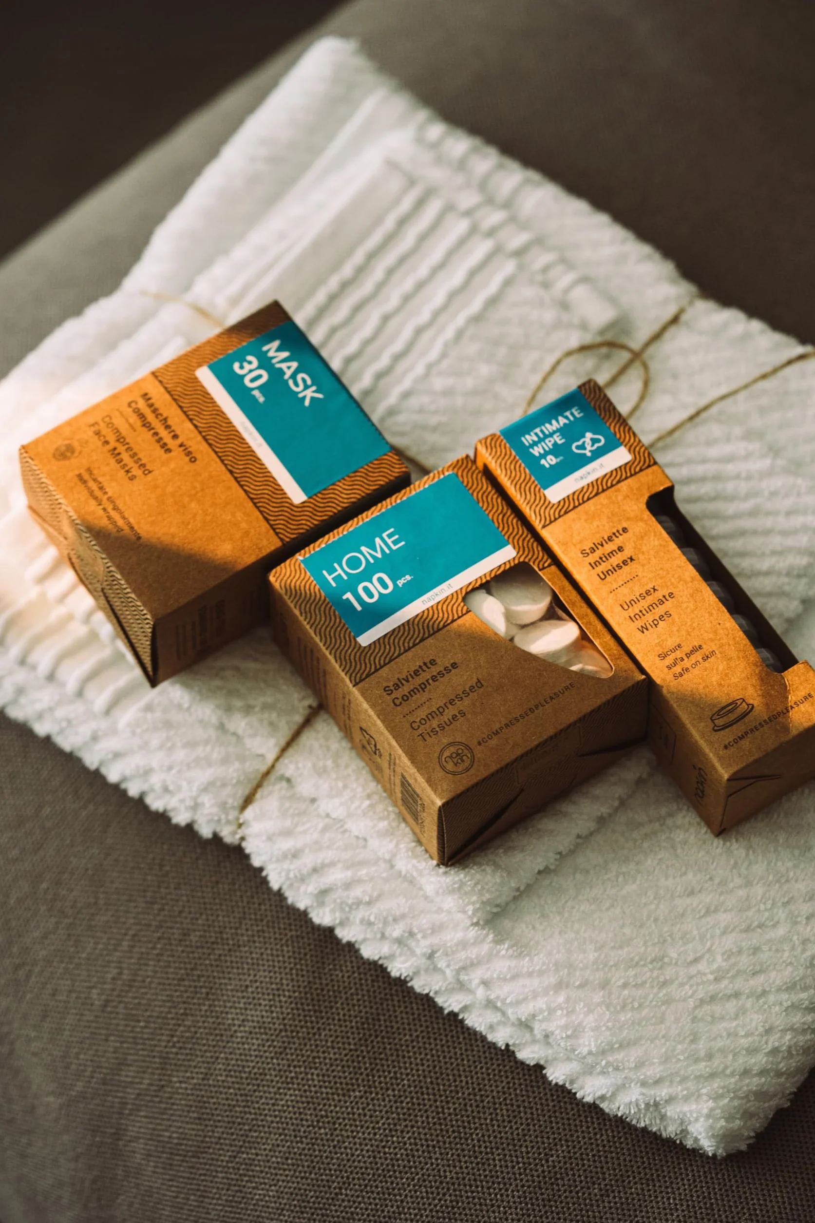 NAPKIN HOME 100 Mini Salviette Compresse 100% Viscosa Anallergiche Biodegradabili - 100 pz