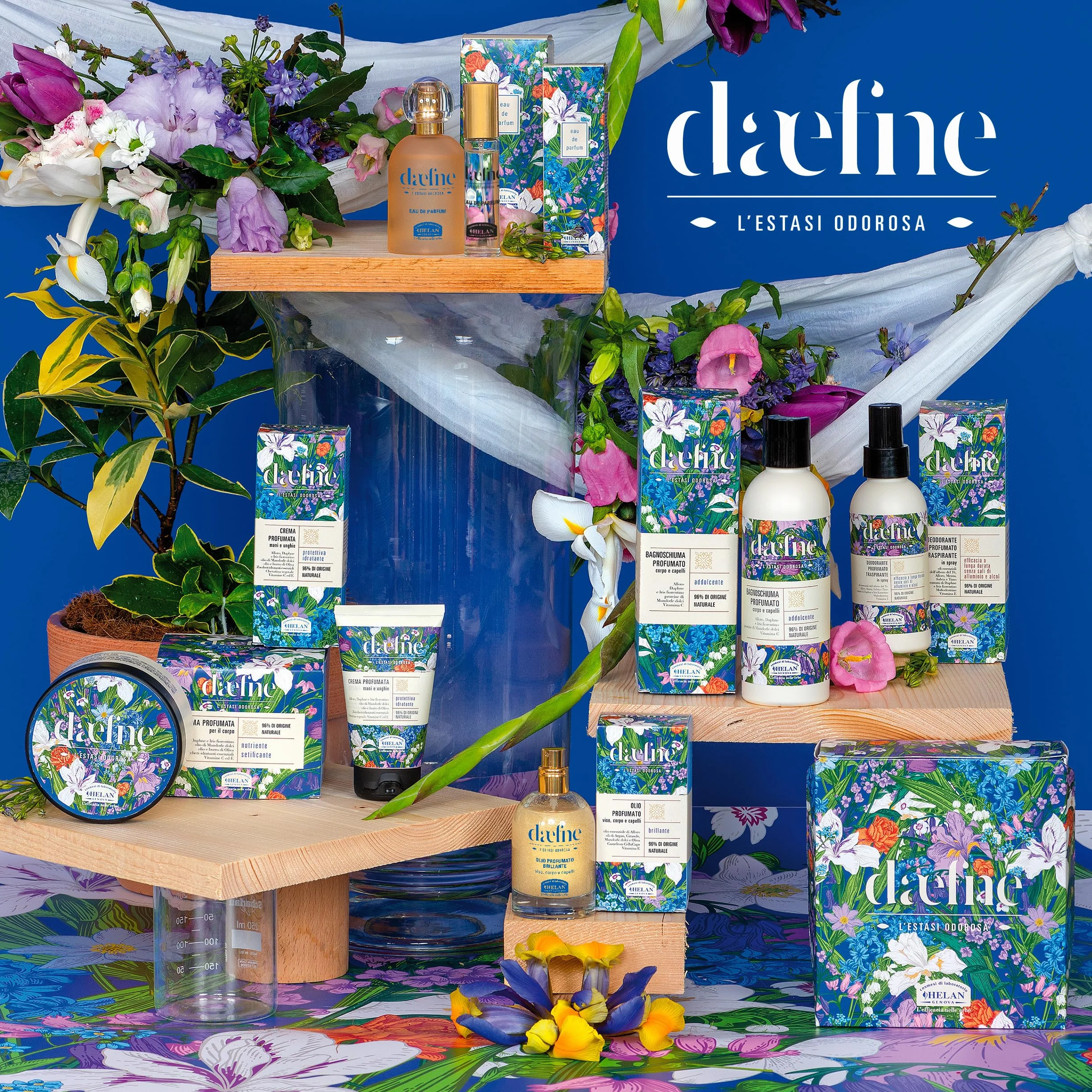 Helan Daefne - Cofanetto Regalo Donna con Profumo Donna Fiorito 10ml + Crema Mani Secche e Screpolate con Vitamina C e E Rivitalizzante Unghie 50ml, Idee e Regali per Lei Beauty Naturale Made in Italy
