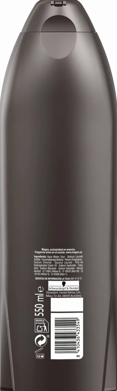 Magno - Gel doccia Classic - confezione da 6 da 550 ml (3.300 ml) - Cremoso e piacevole - La sua fragranza non ti lascerà indifferente