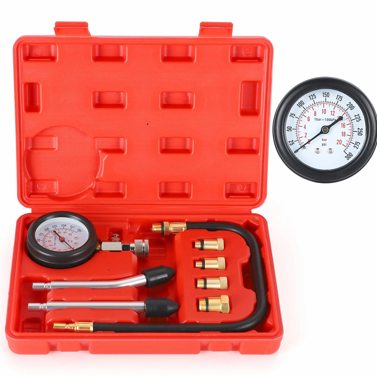 Tester di Compressione Manometro per Moto Auto Motore Fuoribordo Benzina