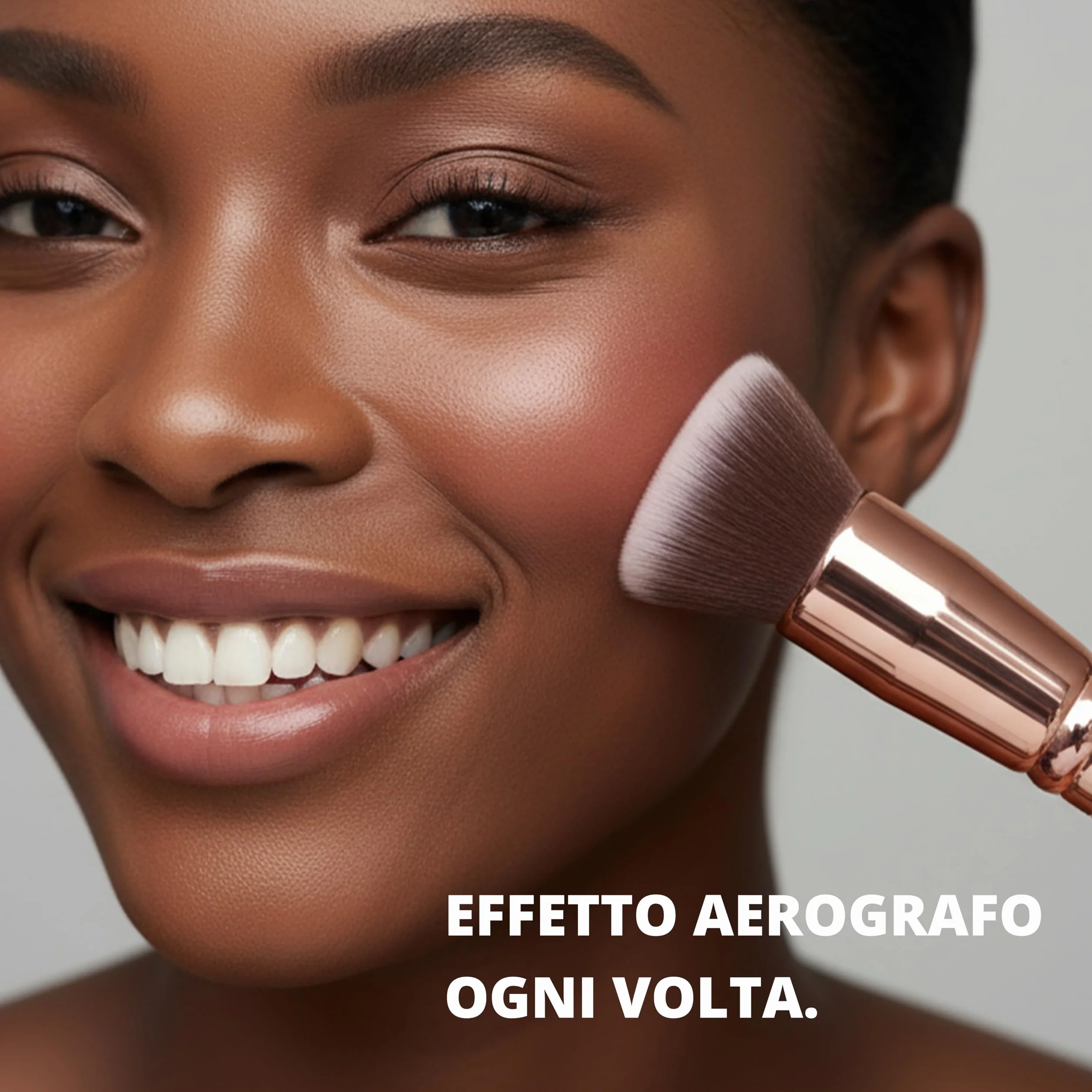 Pennello Flat Top Kabuki Viso per Fondotinta Liquido, Cipria, Crema Minerale - Setole Sintetiche Professionali