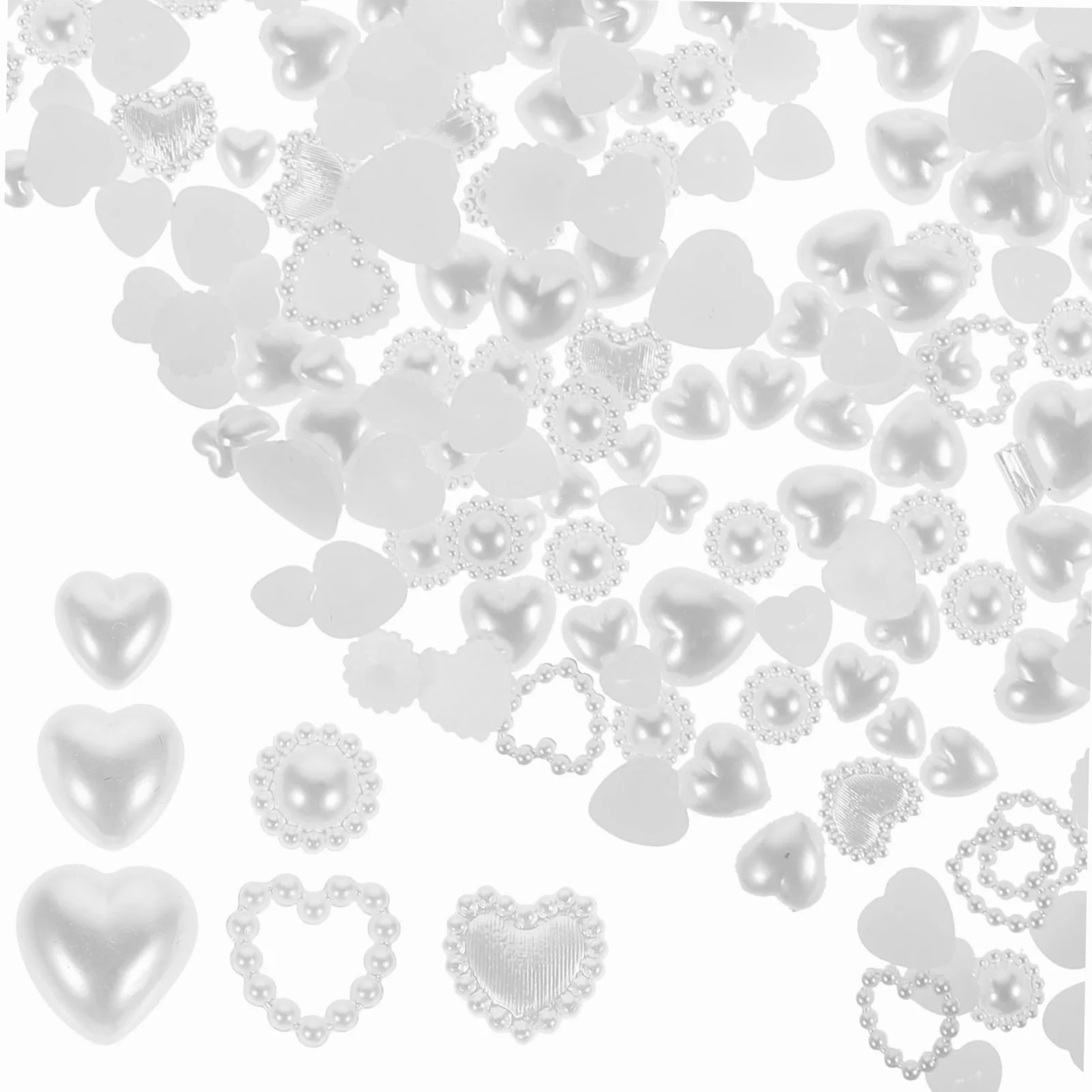 BESTYASH 5 Pezzi Accessori Per Unghie Di Perle Decorazioni Fascino Unghia Mini Ciondolo Arte Ciondoli Per Il Design Delle Unghie Ciondoli Per Unghie Luccicanti Bianca Plastica