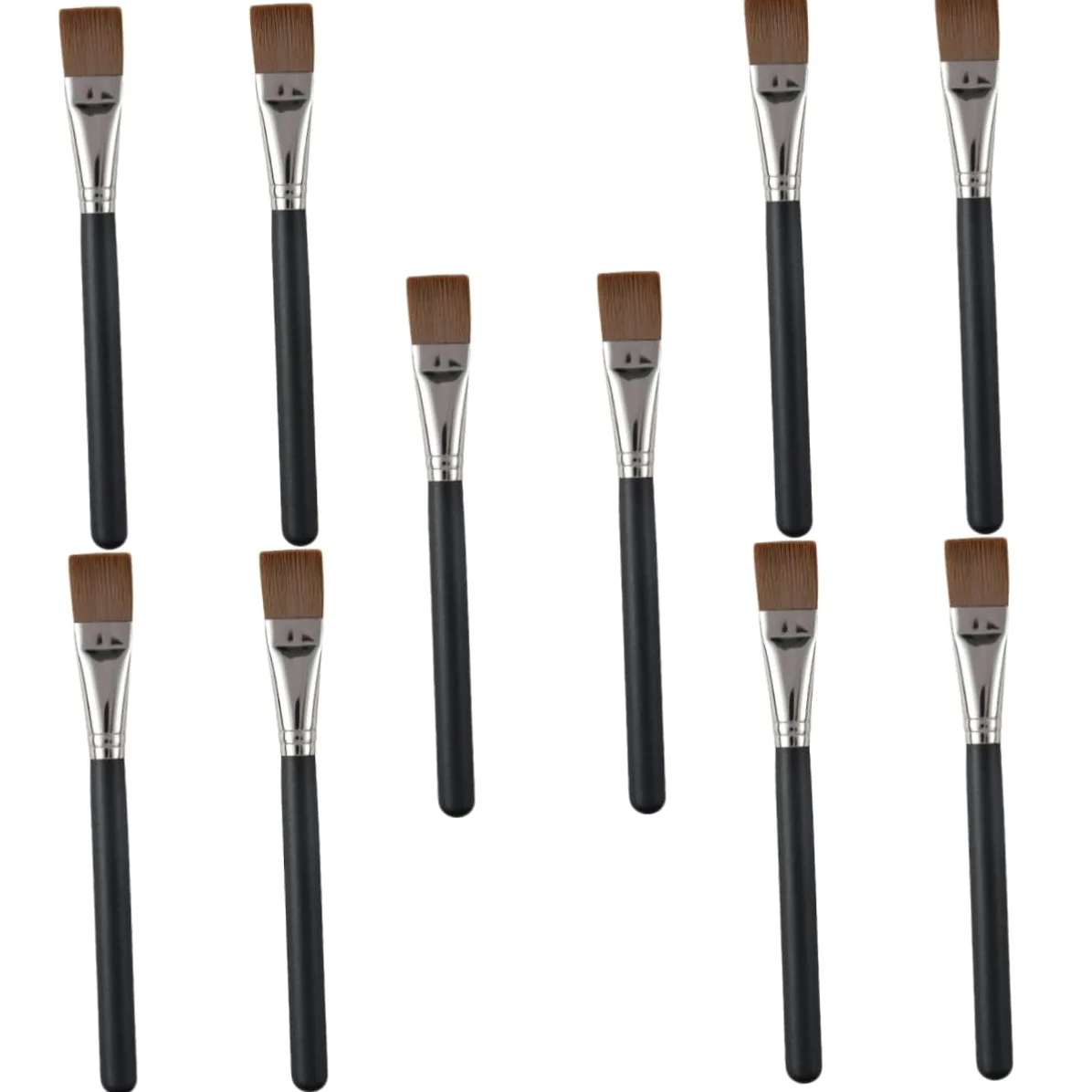 MAGICLULU 5 Set Di Pennelli Per Maschera Viso in Fibra Artificiale Di Legno Impugnatura Comoda Per Applicatore Per Maschera Di Argilla Strumenti Per Il Trucco Duraturi 2 Pezzi * 5