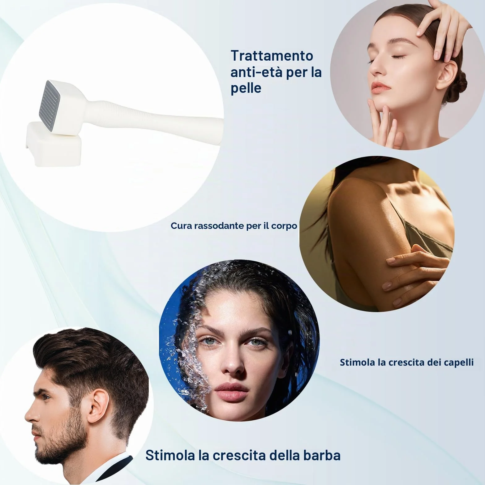 Timbro Dermastamp Derma Stamp Regolabile 0-3 mm Professionale 140 perni Titanio Microneedling per capelli barba viso corpo