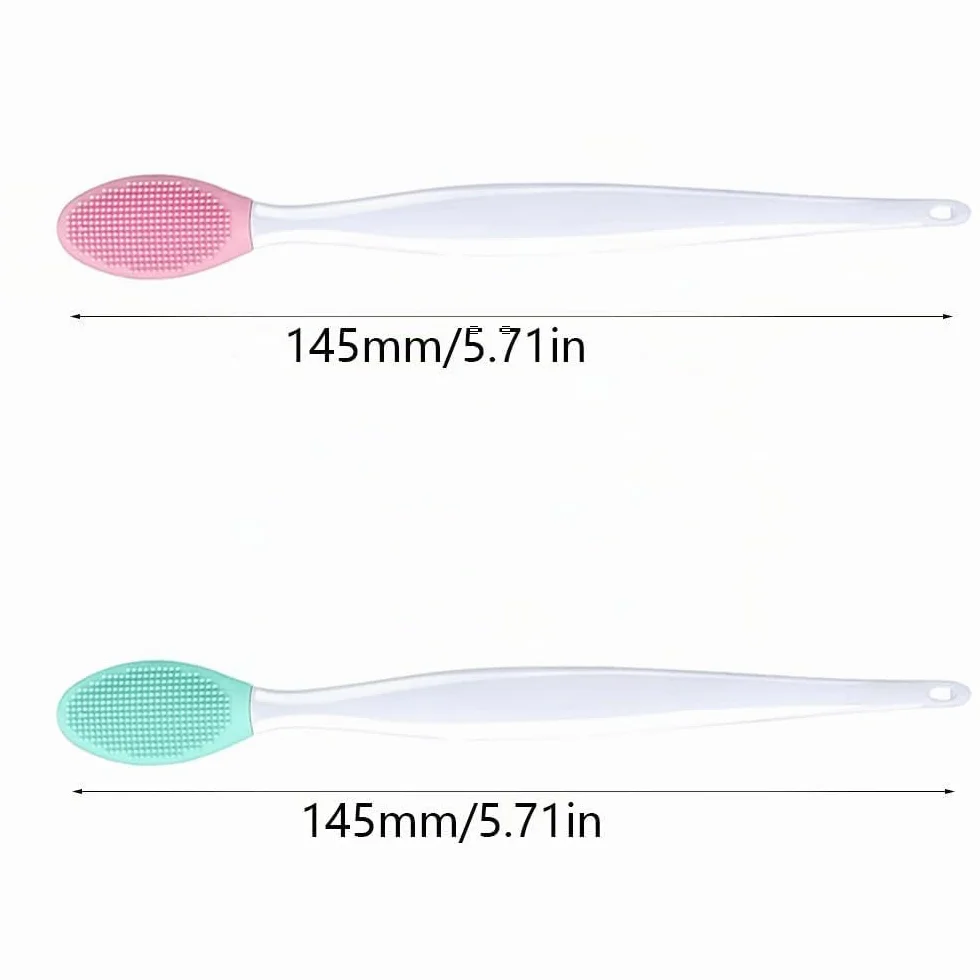 Pennello Esfoliante per Labbra in Silicone, 2 Pcs Pennelli per Labbra in Silicone, Spazzole per Labbra Morbido a Doppia Faccia, Spazzola Esfoliante per Labbra