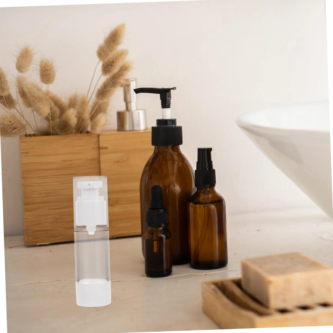 WOONEKY 10pezzi Bottiglie Da Viaggio Per Lozioni Dispenser Vacuum Impermeabili Per Cosmetici e Saponi Per Uso Quotidiano e Viaggi