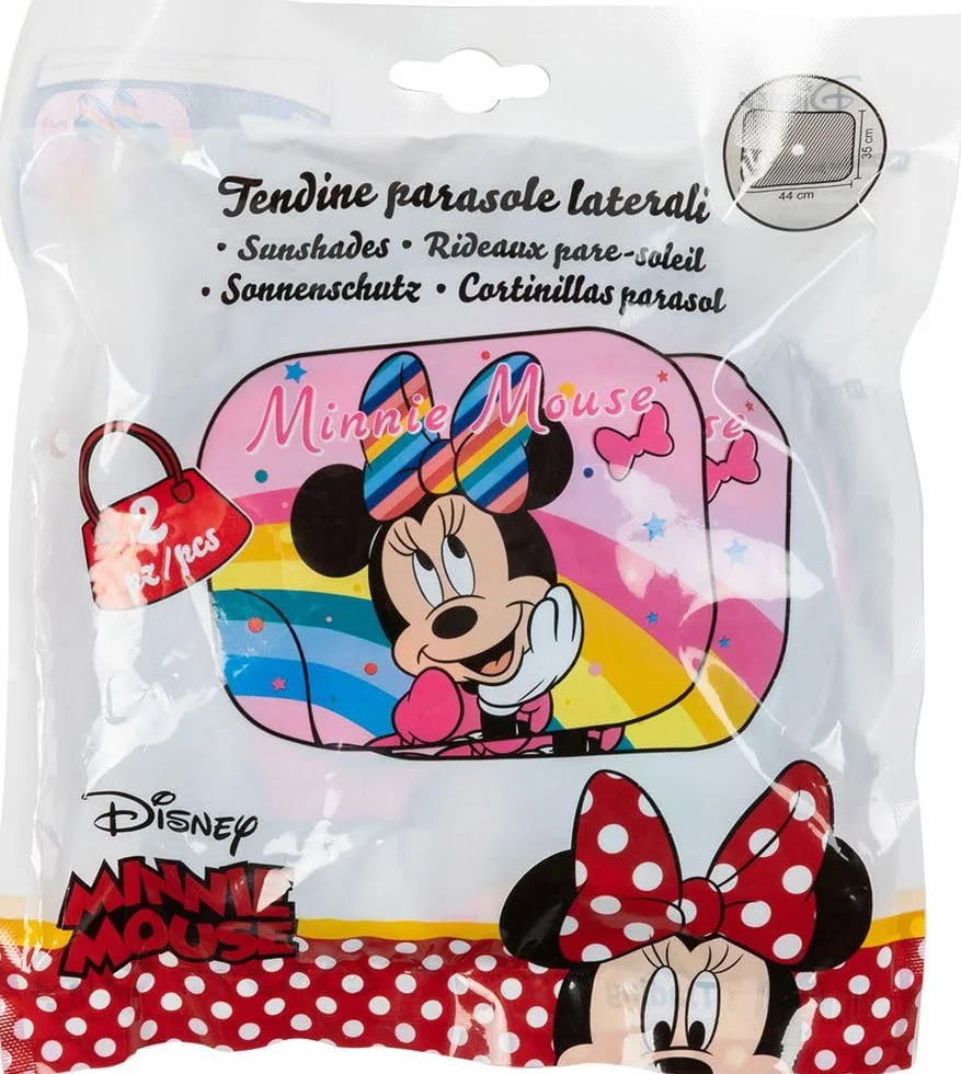 Parasole Laterali Auto per Bambini Minnie Coppia Set da 2 Protezione UV Riduzione Calore