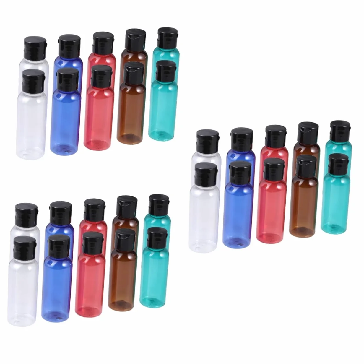 3 Set Bottiglie Viaggio Ricaricabili Marrone E Trasparente Contenitori Vuoti Pratici Per Gel E Lozioni Facili E Leggeri 10 Pezzi * 3