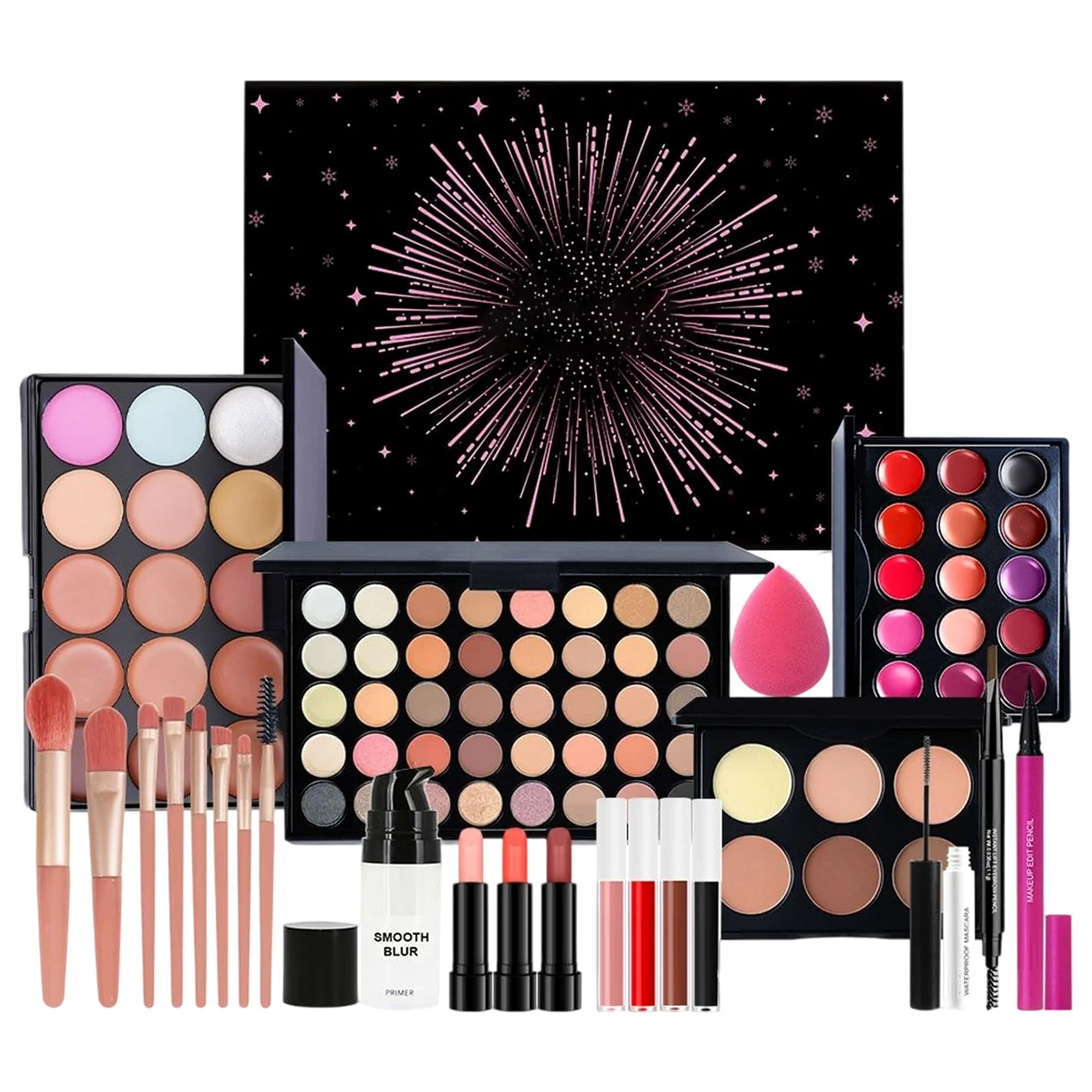 Kit Di Trucco,Palette, Rossetto E Pennello | Kit Completo Con Palette Di | Ombretti - Per Donne, Ragazze, Adolescenti, Principianti, Compleanno, Natale, Moglie, Festa Della Mamma