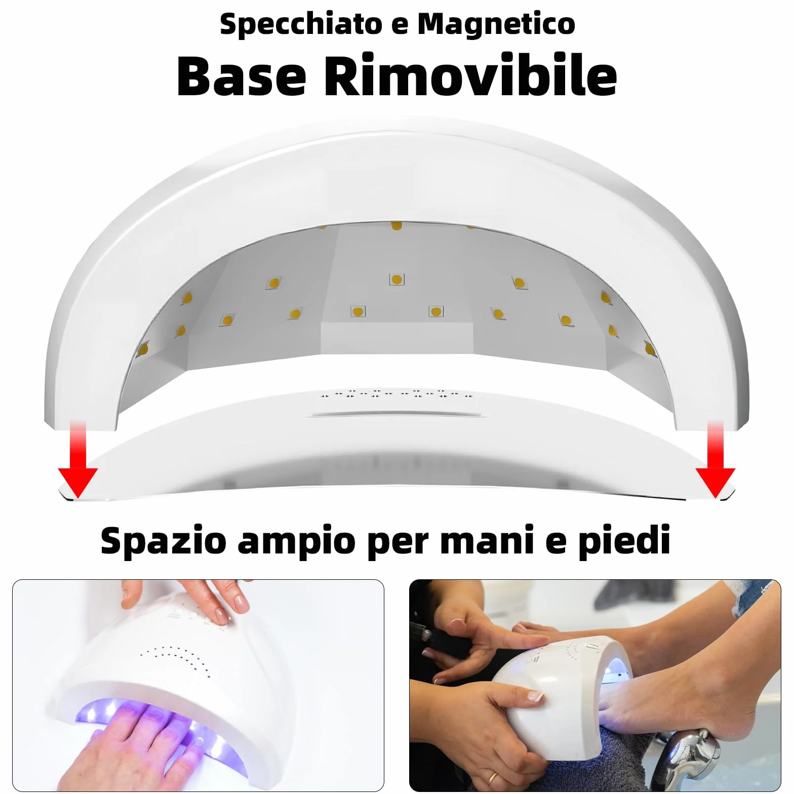 VOLTIX Lampada Unghie UV LED Professionale 48W – Fornetto Unghie Semipermanente con Sensore Automatico e Timer 3 Modalità – Lampada UV LED Unghie Professionale per Gel, Smalto e Ricostruzione