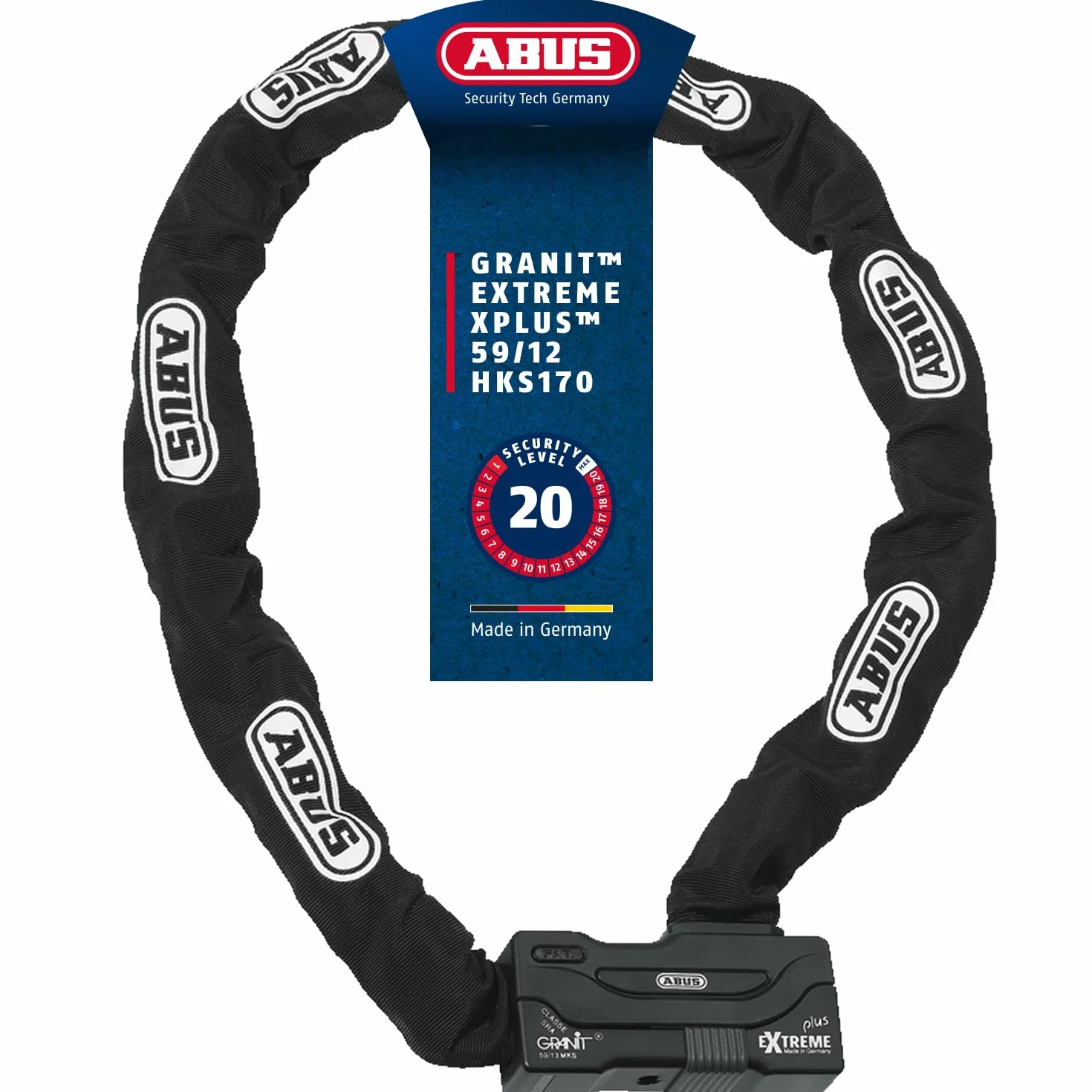 ABUS Granit Extreme Plus 59 Lucchetto per moto 12 mm 170 cm Livello sicurezza 20