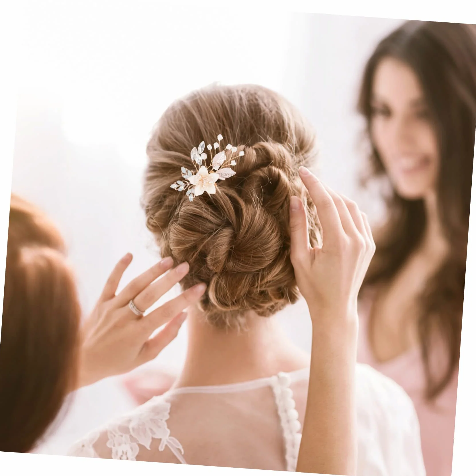 minkissy 5paia Fermaglio Per Con Strass Forma Di Fiore Accessorio Elegante Per Sposa e Cerimonie Confezione Da Leggero e Comodo Da Indossare Decorazione Brillante Per Matrimoni e Feste