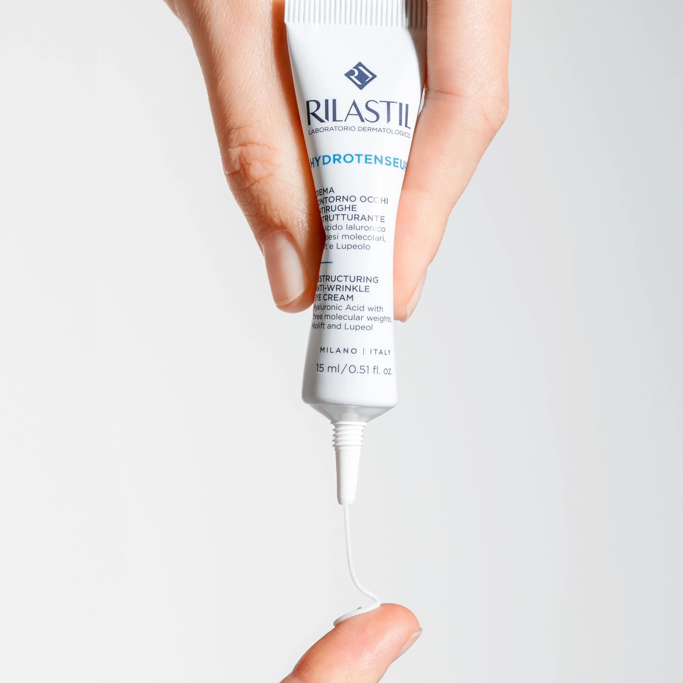 Rilastil Hydrotenseur Crema Contorno Occhi Antirughe Idratante e Nutriente, Tripla Azione Anti Age, Anti Borse, Anti Occhiaie, Ristrutturante 15 ml