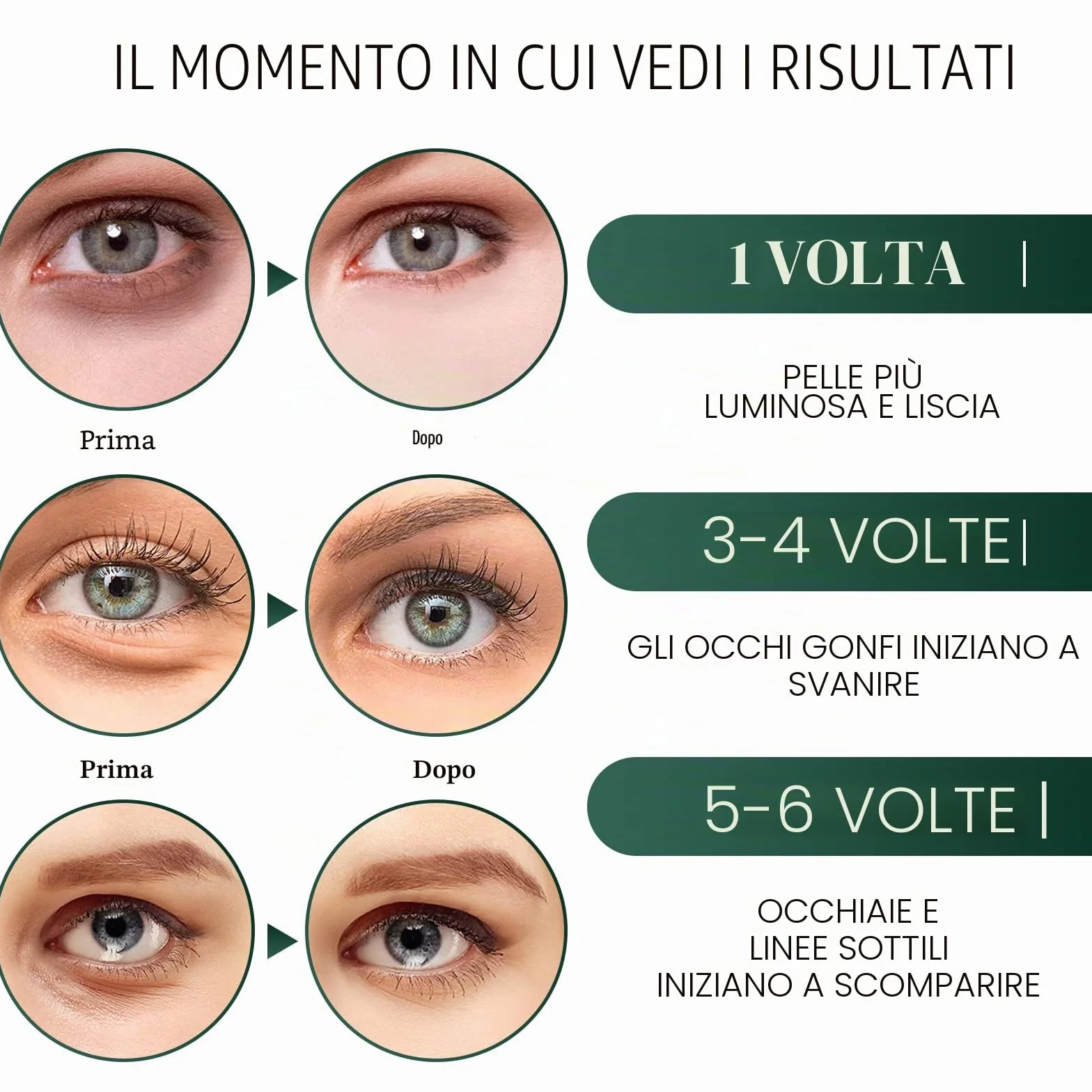 Collagene Patch Occhi al Tè Verde, Patch Occhiaie e Borse, Anti Rughe, Rimuovi Borse e Puffiness, Idrata Anti-Età, 30 Paia