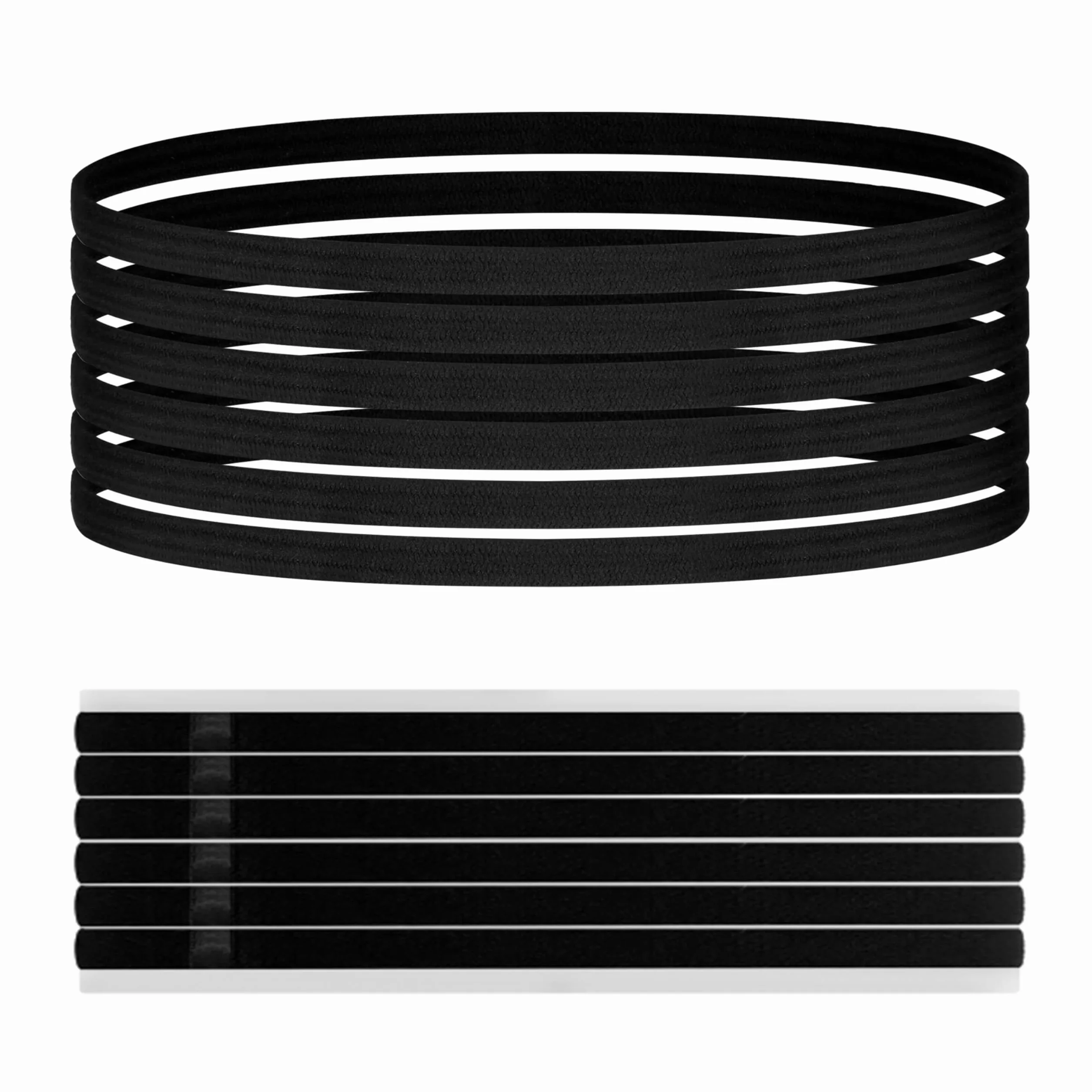 Fascia Elastica per Capelli |20CMX9MM|✮GARANZIA A VITA✮ - 4/6/8/10 Fascette Elastiche per lo Sport, Interno in Silicone Antiscivolo - Allungabile Fino a 70cm - Fascetta Fitness per Uomo e Donna