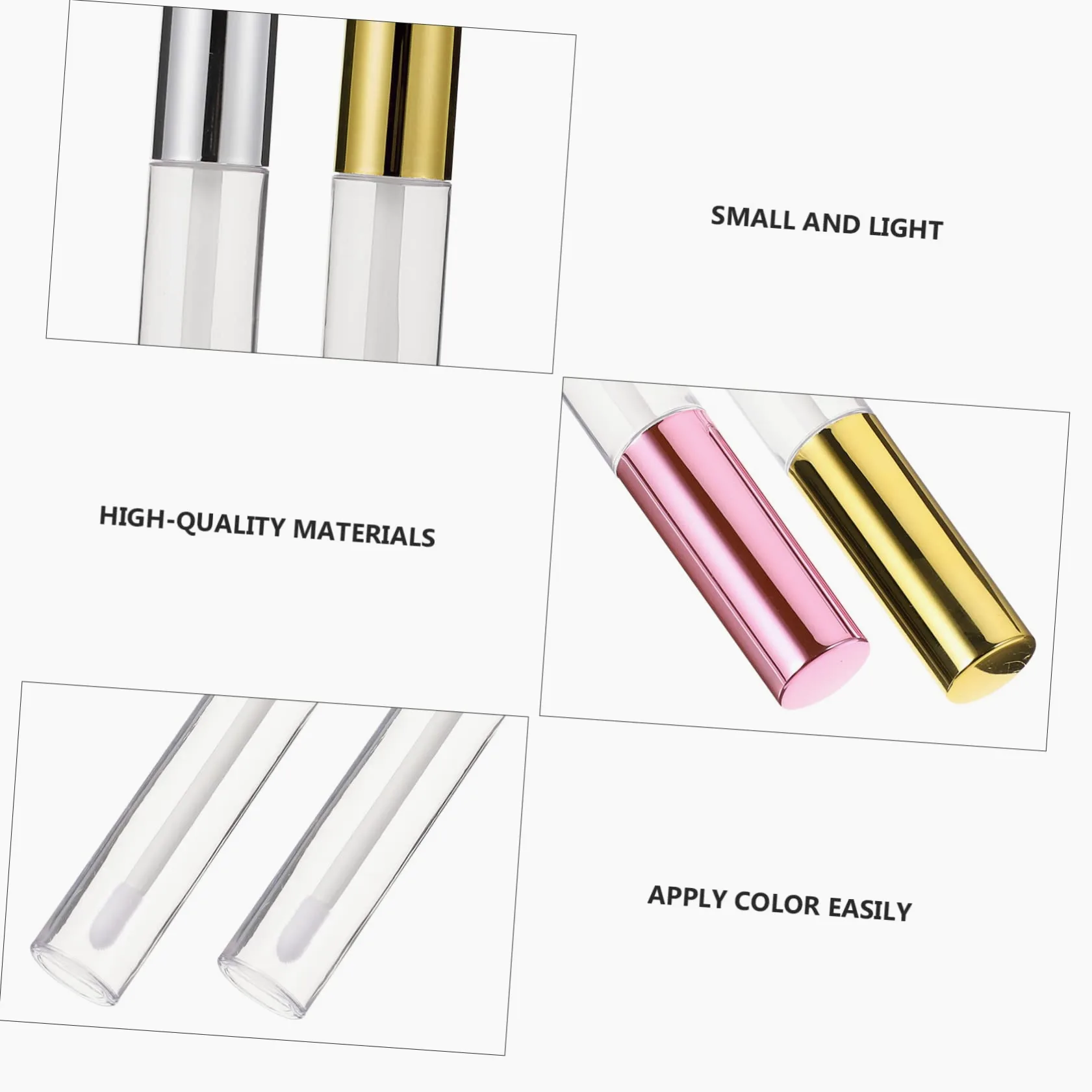 Tubo per Lucidalabbra 10ml in Abs, Set da 40 Pezzi | Testina a Pennello, Ricaricabile e Anti-perdita, per Lip Balm e Cosmetici Fai da Te