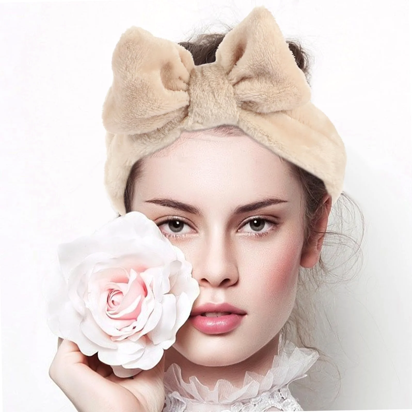 FRCOLOR 18pezzi Fasce Per Lavaggio Viso Headband Per Skincare Pile Elastiche e Comode Per Makeup e Trattamenti Di Bellezza Stile Chic e Design Alla Moda