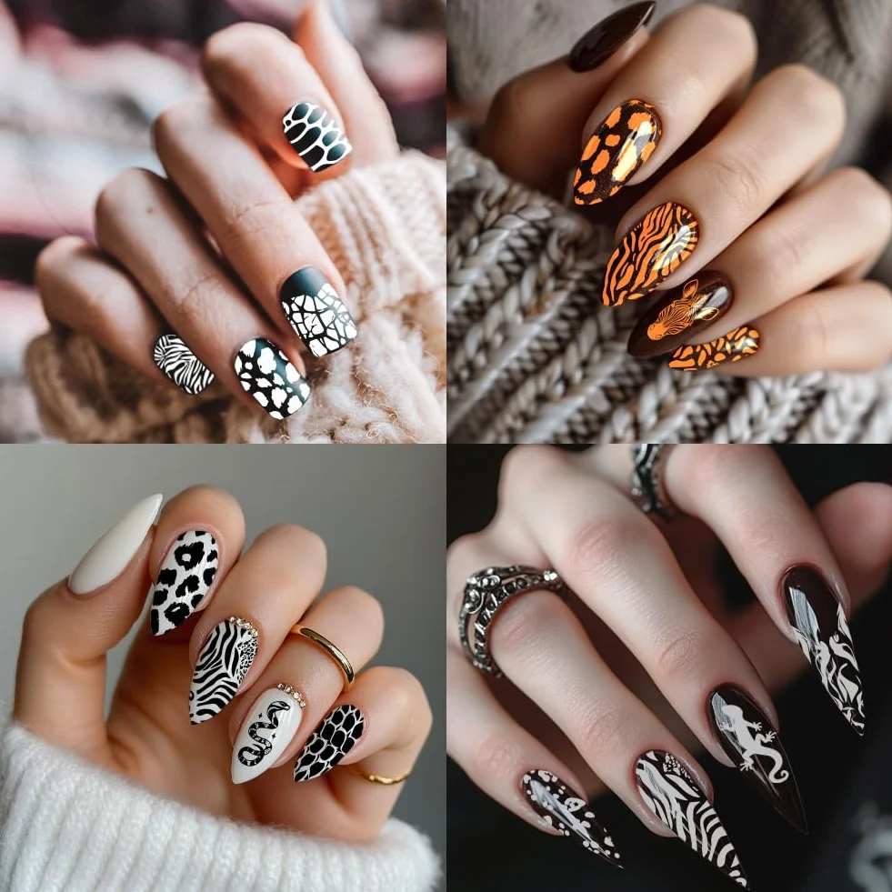 PH PandaHall 5 pz Piastre per Timbri per Unghie con Stampa Animale, Modelli per Nail Art con Stampa Leopardata Mista, Stencil per Nail Art con Tigre e Leone per Nail Art Fai Da Te, Stampa Manicure