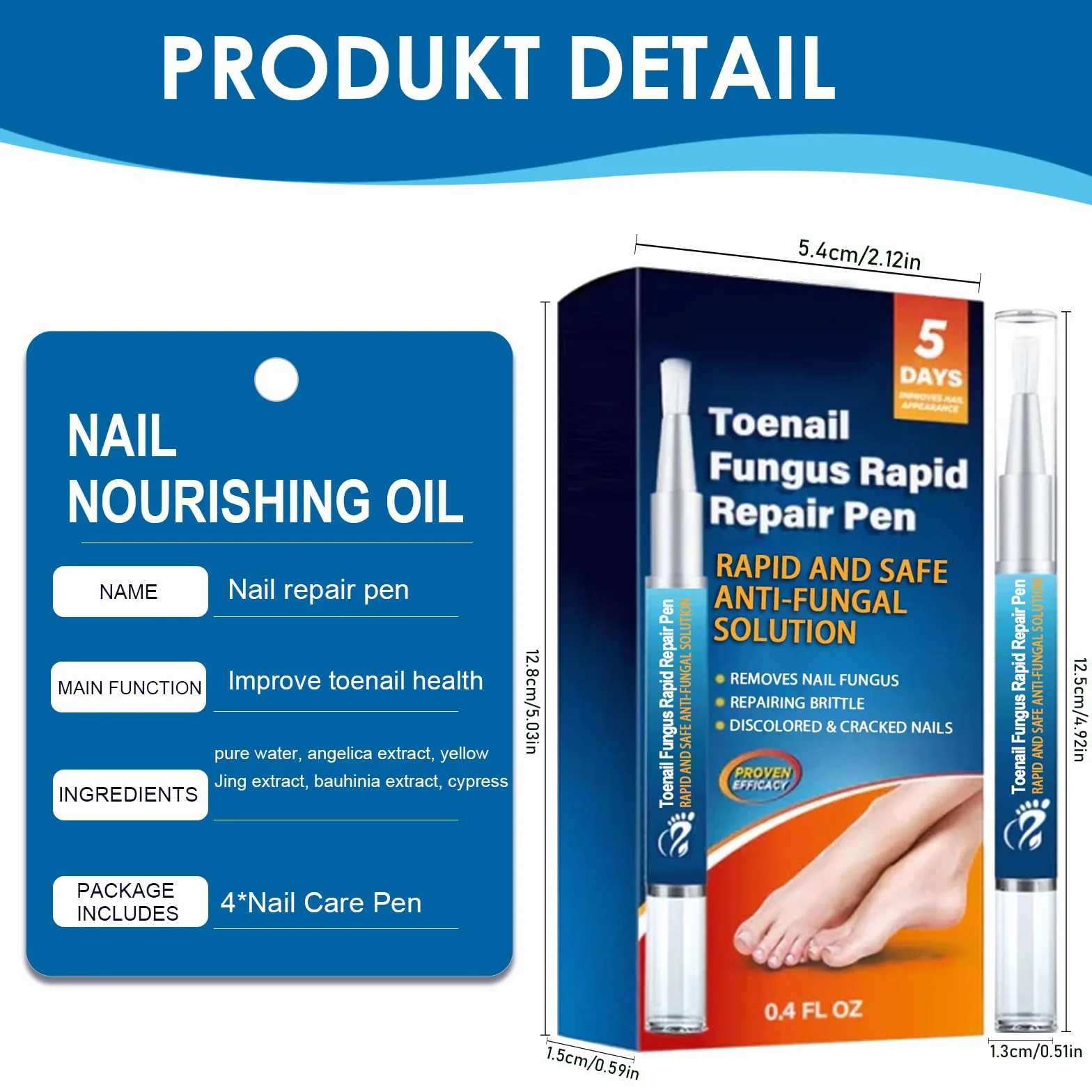 4 Pezzi Penna per la Cura Delle Unghie, Routine Nail Care Pen, Dell'unghia Nutre e Lenisce Le Unghim, Migliora l'aspetto Dell'unghia, Favorisce la Salute Delle Unghim