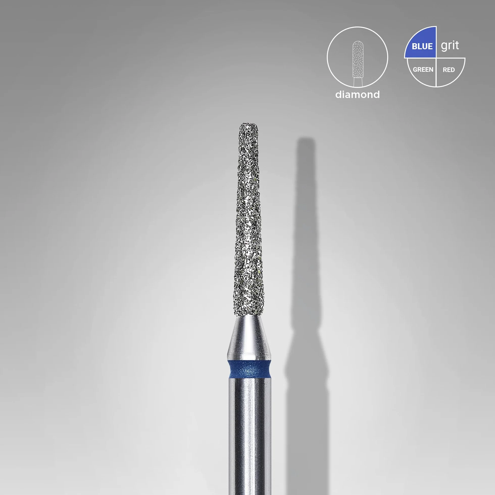 STALEKS PRO Set 3 Frese Diamantate Unghie 10 x 1,6 mm Punta Arrotondata Grana Media