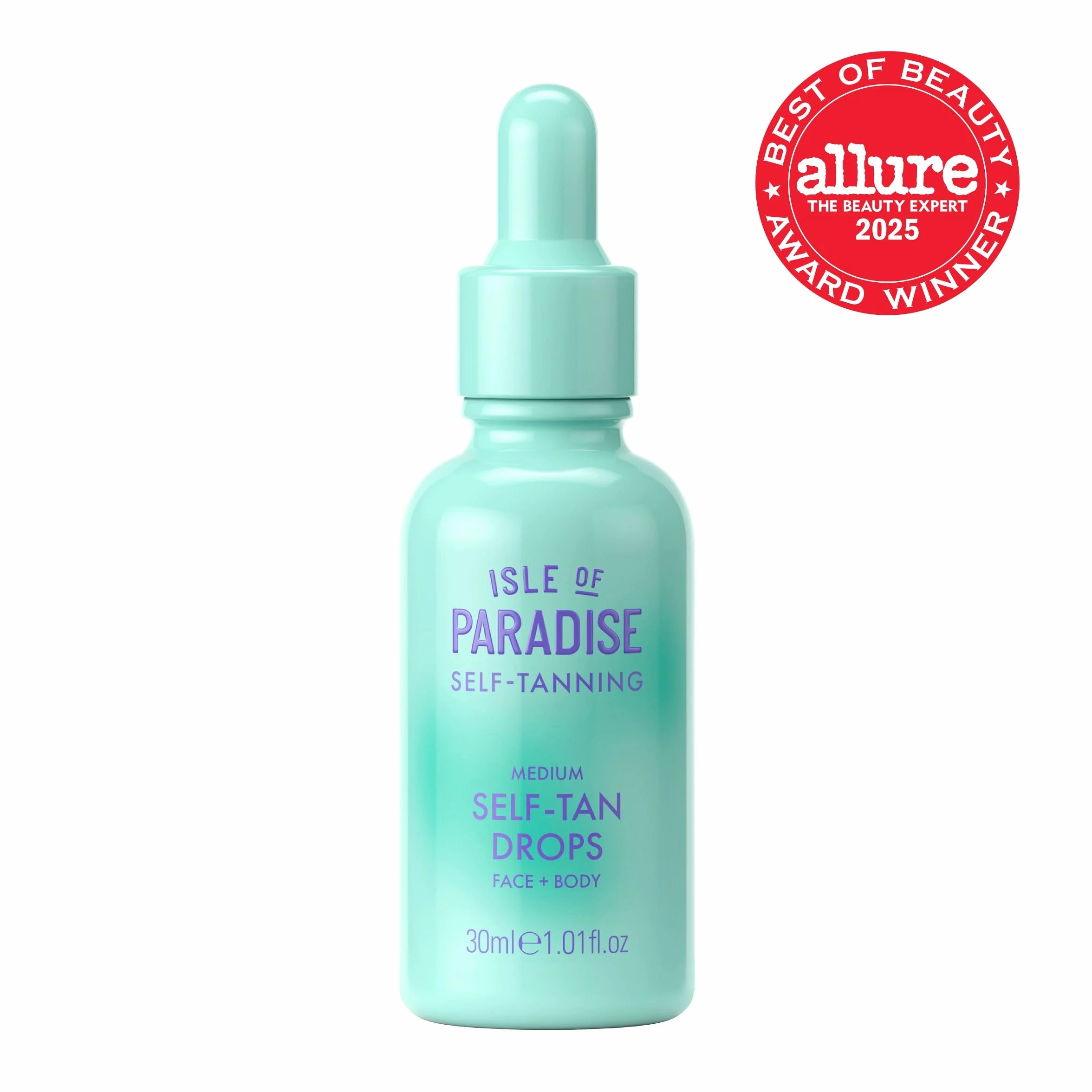 Isle of Paradise Gocce autoabbronzanti per viso e corpo, medie, illumina e uniforma il tono della pelle, gocce autoabbronzanti per pelli abbronzate e luminose, vegane e cruelty free, 30 ml