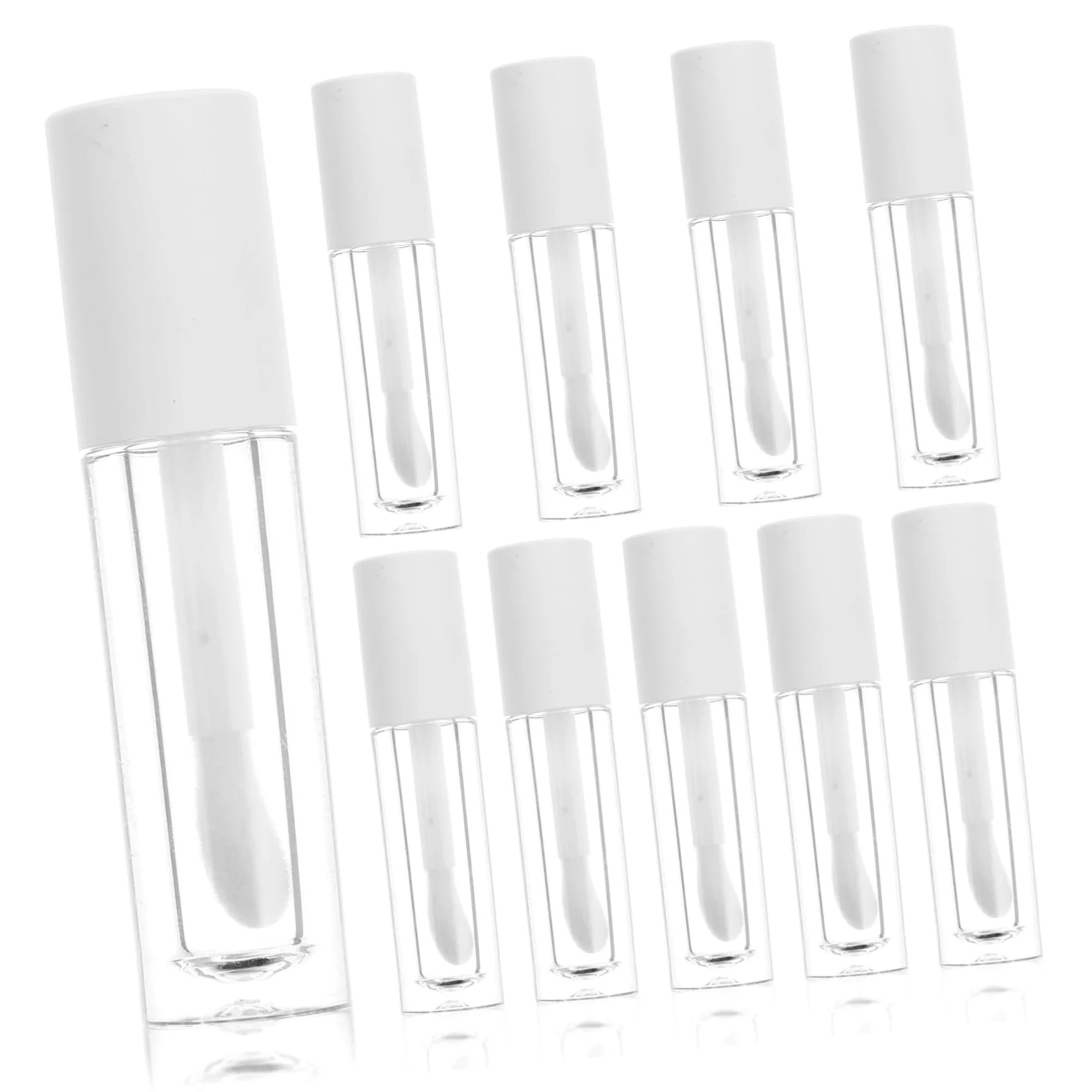 UKCOCO 10pezzi Trasparente Per Lucidalabbra Tubetto Rotondo Bianco Per Balsamo Per Labbra Per Labbra Realizzato in Materiale Abs Durevole