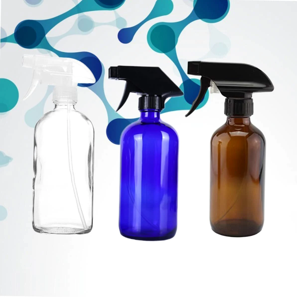 SOLUSTRE Set 3 Bottiglie Spray Ricaricabili 500ml in Vetro per Viaggio | Nebulizzazione Uniforme, Leggere e Riutilizzabili, per Profumo e Essenze Pure, Confezione da 3 Pezzi