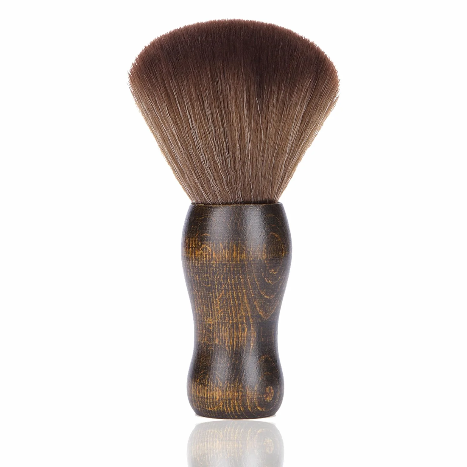 WhaleO Pennello da Barba Spazzola Barbiere per Salone,Pennello Professionale per Talco,Barbiere Collo Spazzola Spazzola Barba per Barber Shop,Spazzola Professionale per Parrucchieri/Barbiere in Legno