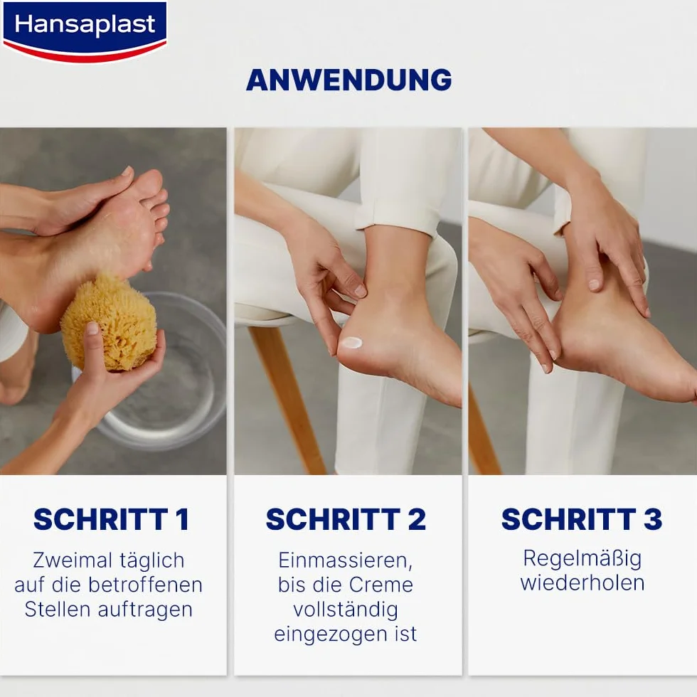 Hansaplast Crema rigenerante per piedi (100 ml), cura dei piedi con urea per piedi secchi e ruvidi, idratante protegge dalla formazione di calli