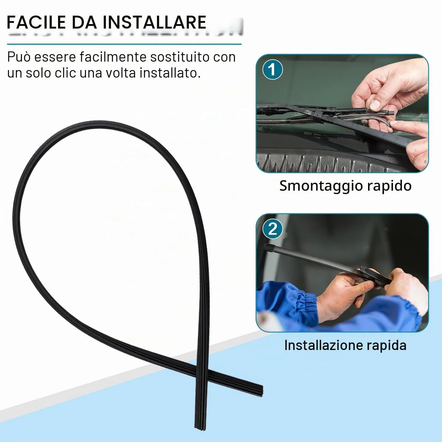 Gomme per Tergicristalli Universali 800 mm, Al Metro, Compatibili con Tutti i Tergicristalli