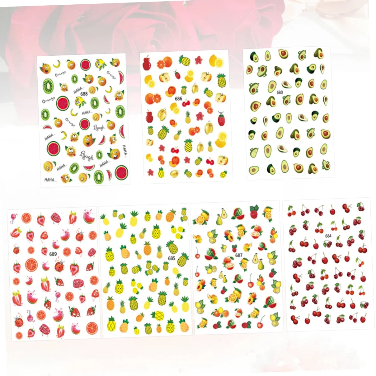 FOMIYES 3 Set Di Adesivi Per Nail Art Adesivi Con Design Di Frutta 3d Per Unghie Per Donne E Ragazze 12 Fogli*3