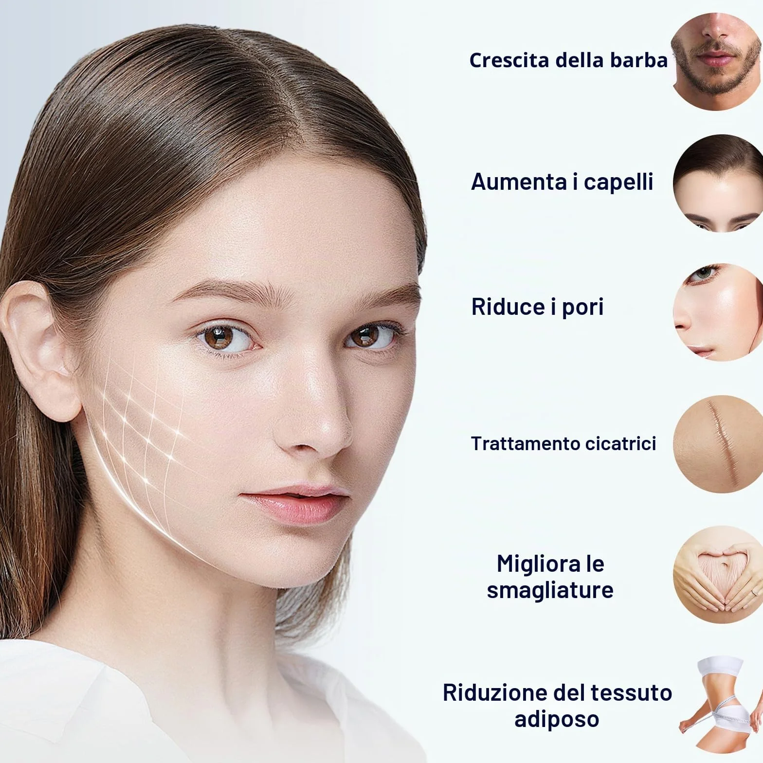 Timbro Dermastamp Derma Stamp Regolabile 0-3 mm Professionale 140 perni Titanio Microneedling per capelli barba viso corpo